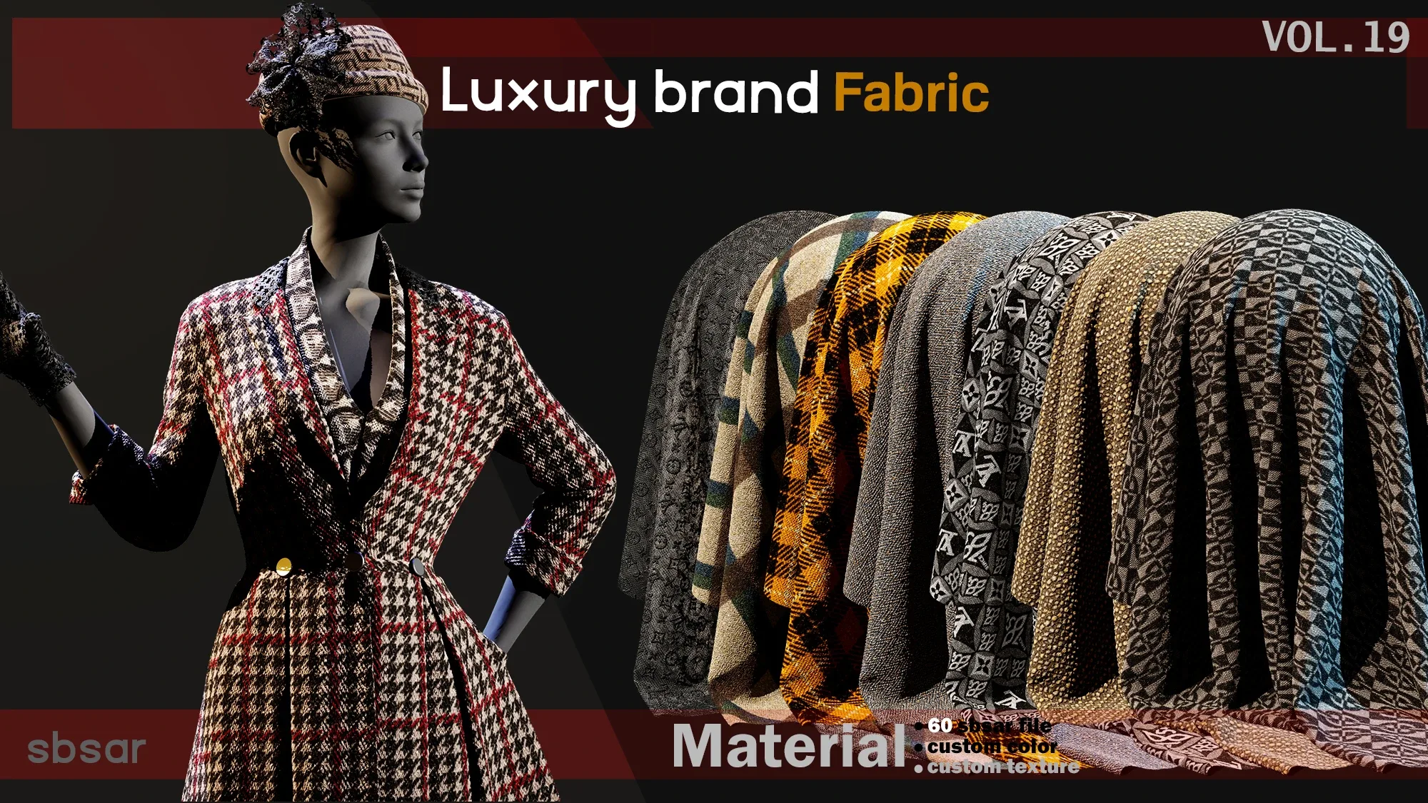 65 Luxury brand fabric Material -SBSAR -custom color -custom fabric -VOL 19