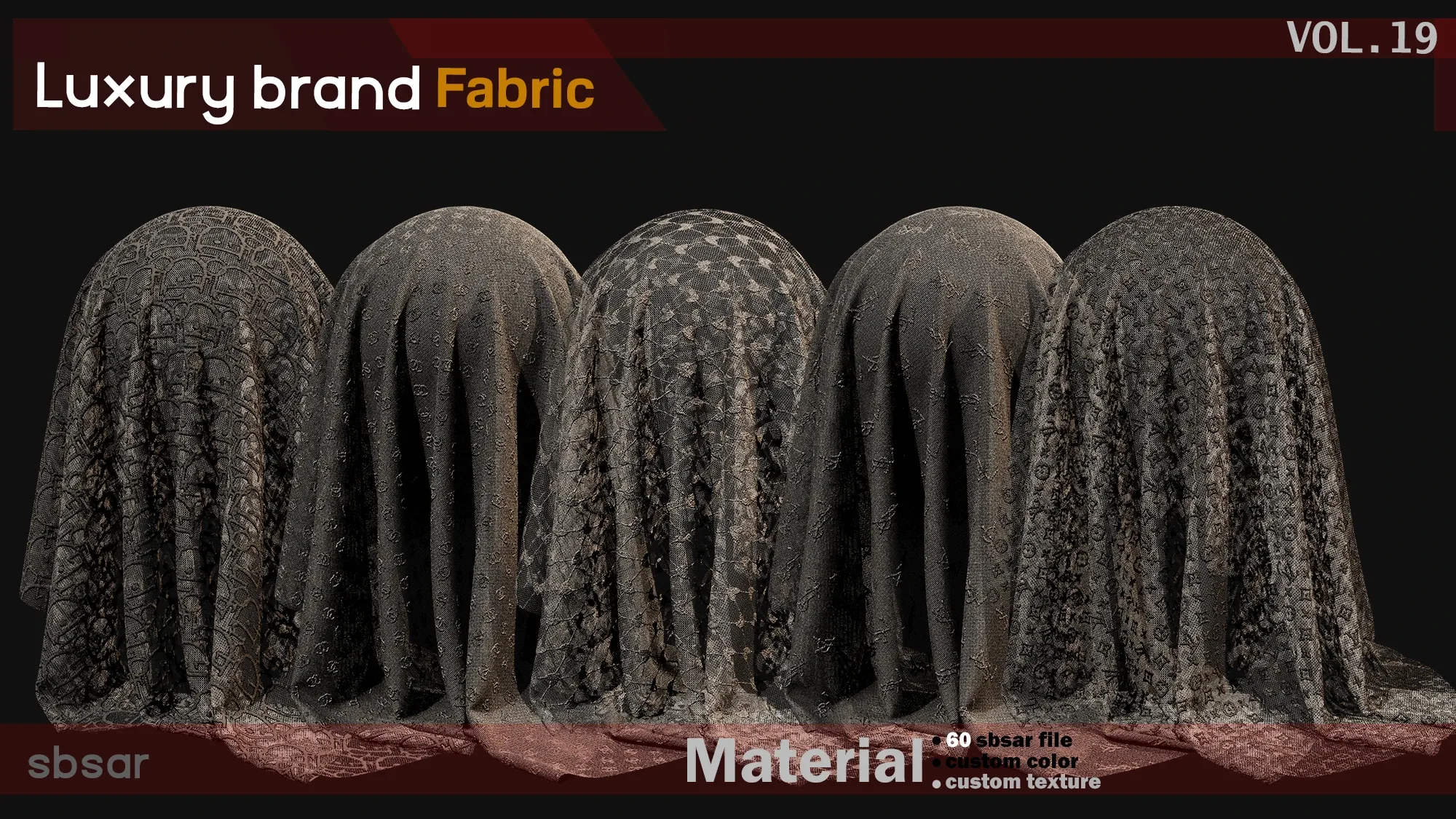 65 Luxury brand fabric Material -SBSAR -custom color -custom fabric -VOL 19
