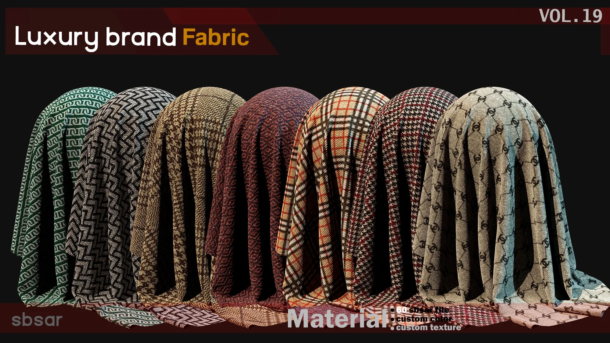 65 Luxury brand fabric Material -SBSAR -custom color -custom fabric -VOL 19
