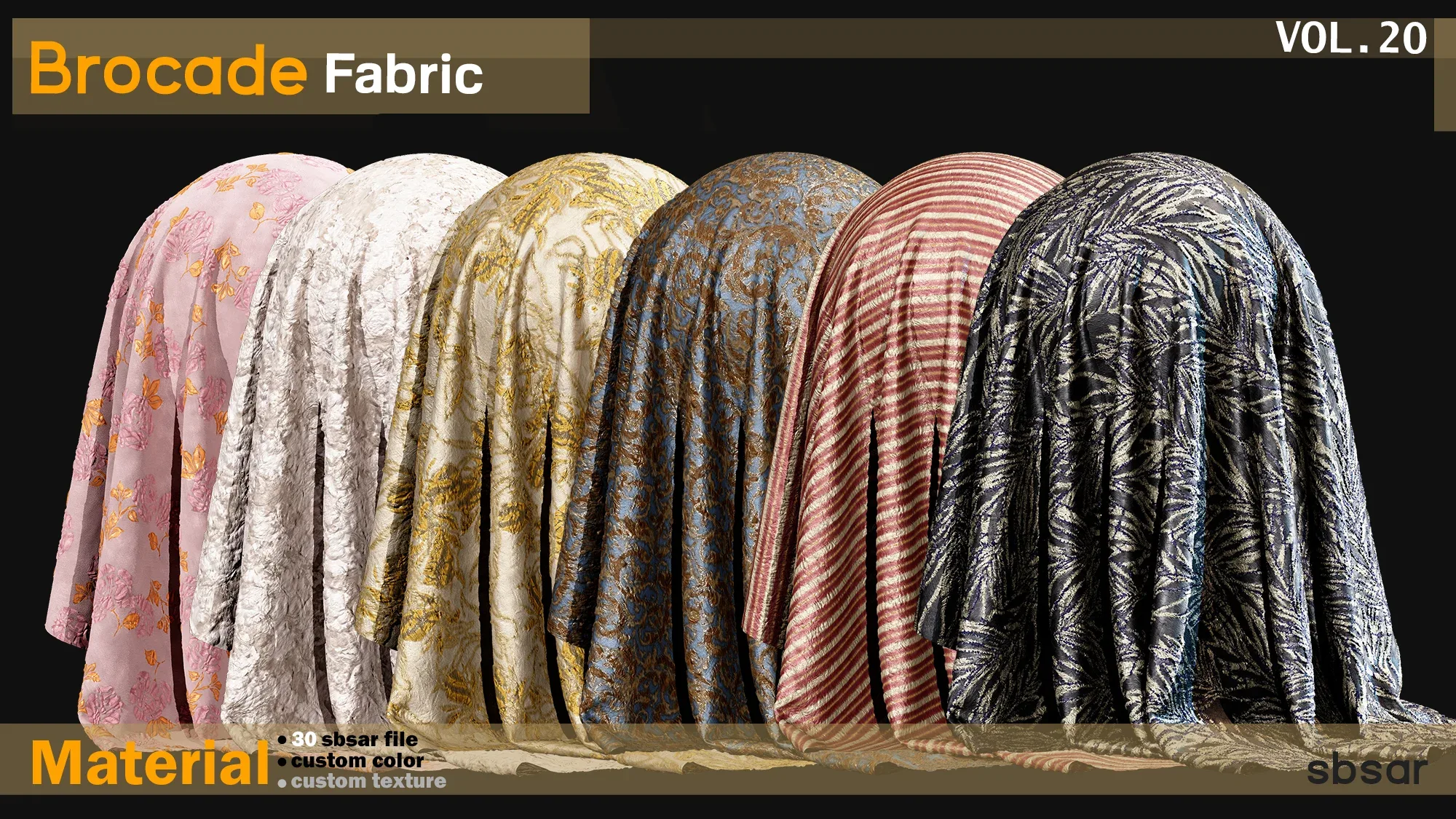 Brocade fabric Material -SBSAR -custom color -custom fabric -VOL 20