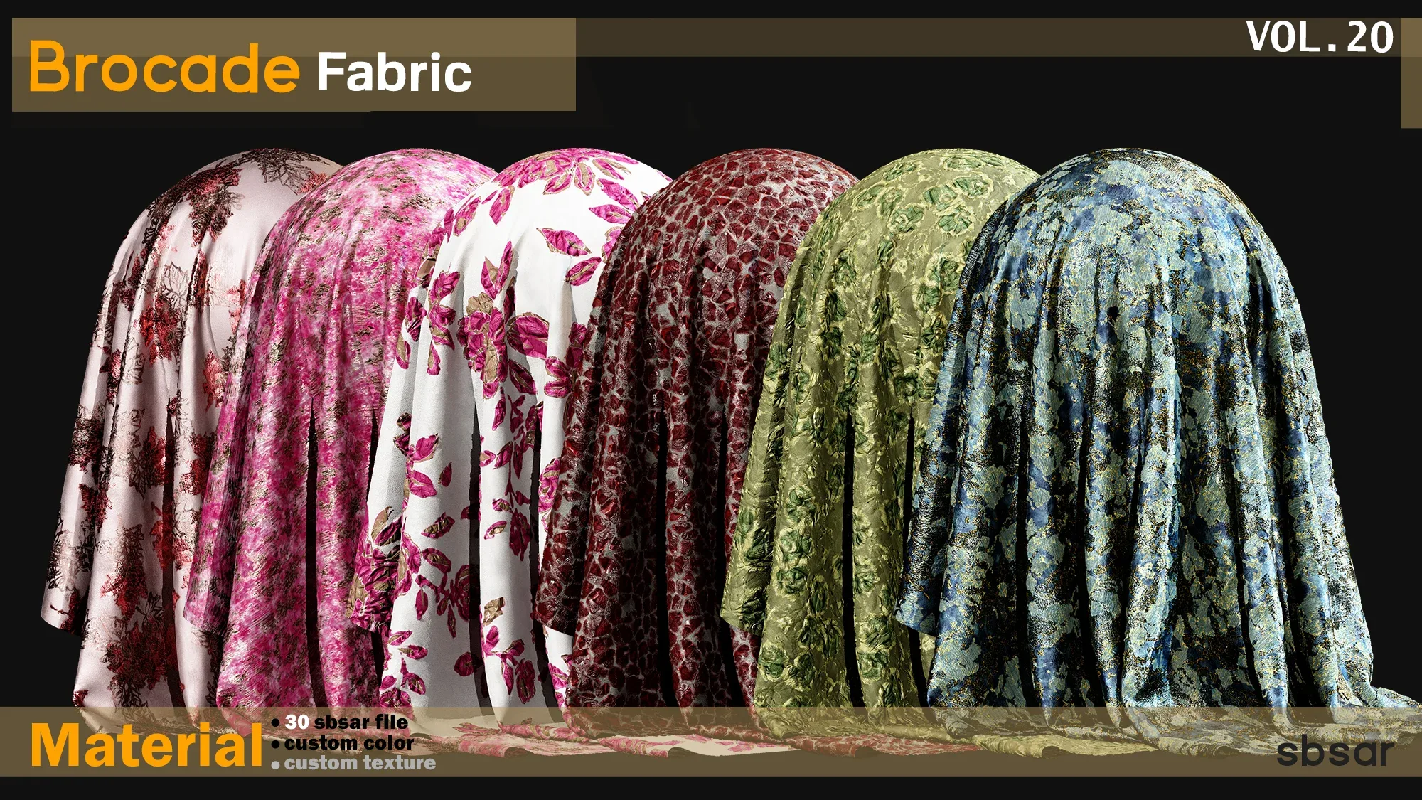 Brocade fabric Material -SBSAR -custom color -custom fabric -VOL 20