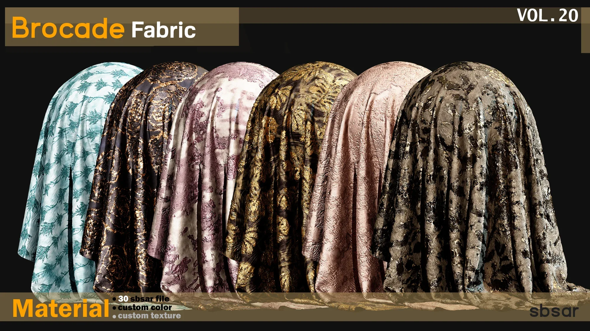 Brocade fabric Material -SBSAR -custom color -custom fabric -VOL 20