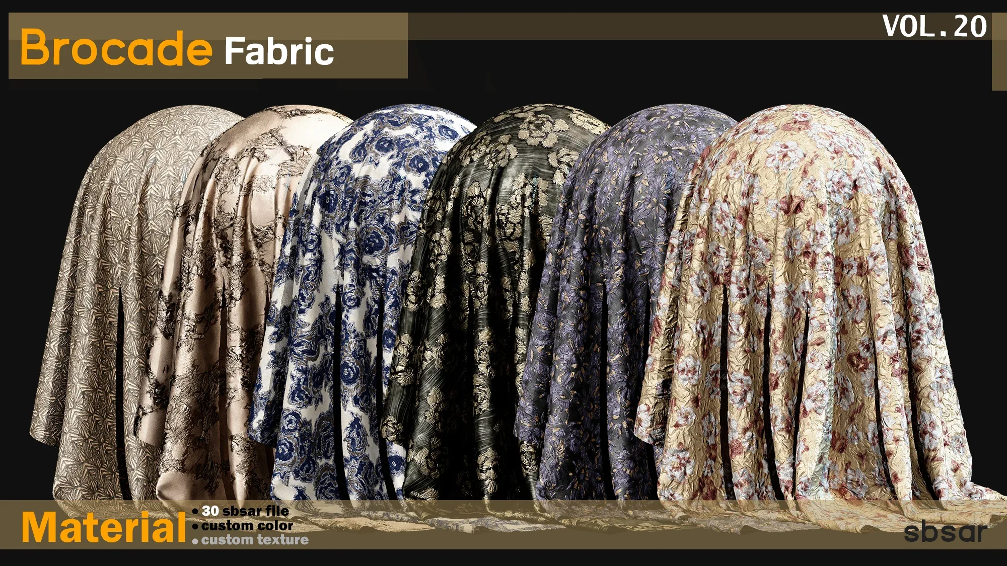 Brocade fabric Material -SBSAR -custom color -custom fabric -VOL 20