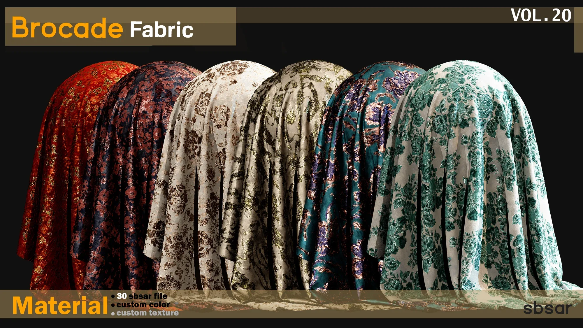 Brocade fabric Material -SBSAR -custom color -custom fabric -VOL 20