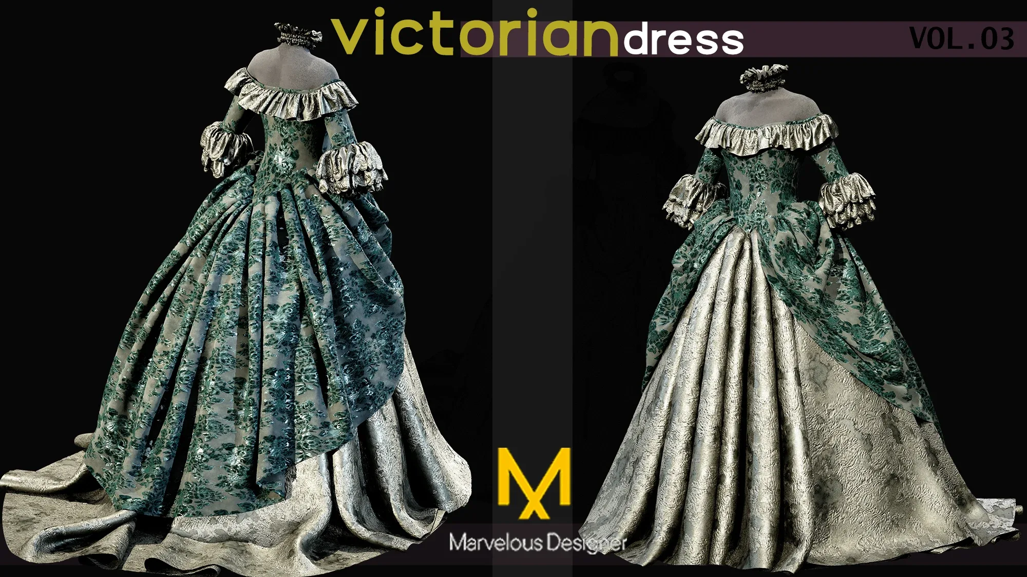Victorian dress(outfit) - Marvelous designer_ (Vintage collection) VOL03
