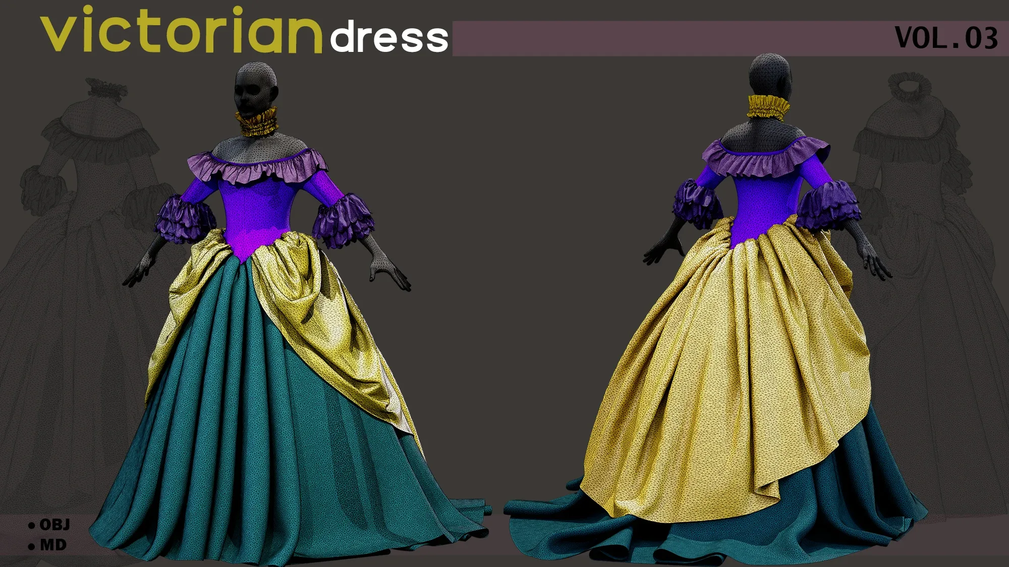 Victorian dress(outfit) - Marvelous designer_ (Vintage collection) VOL03