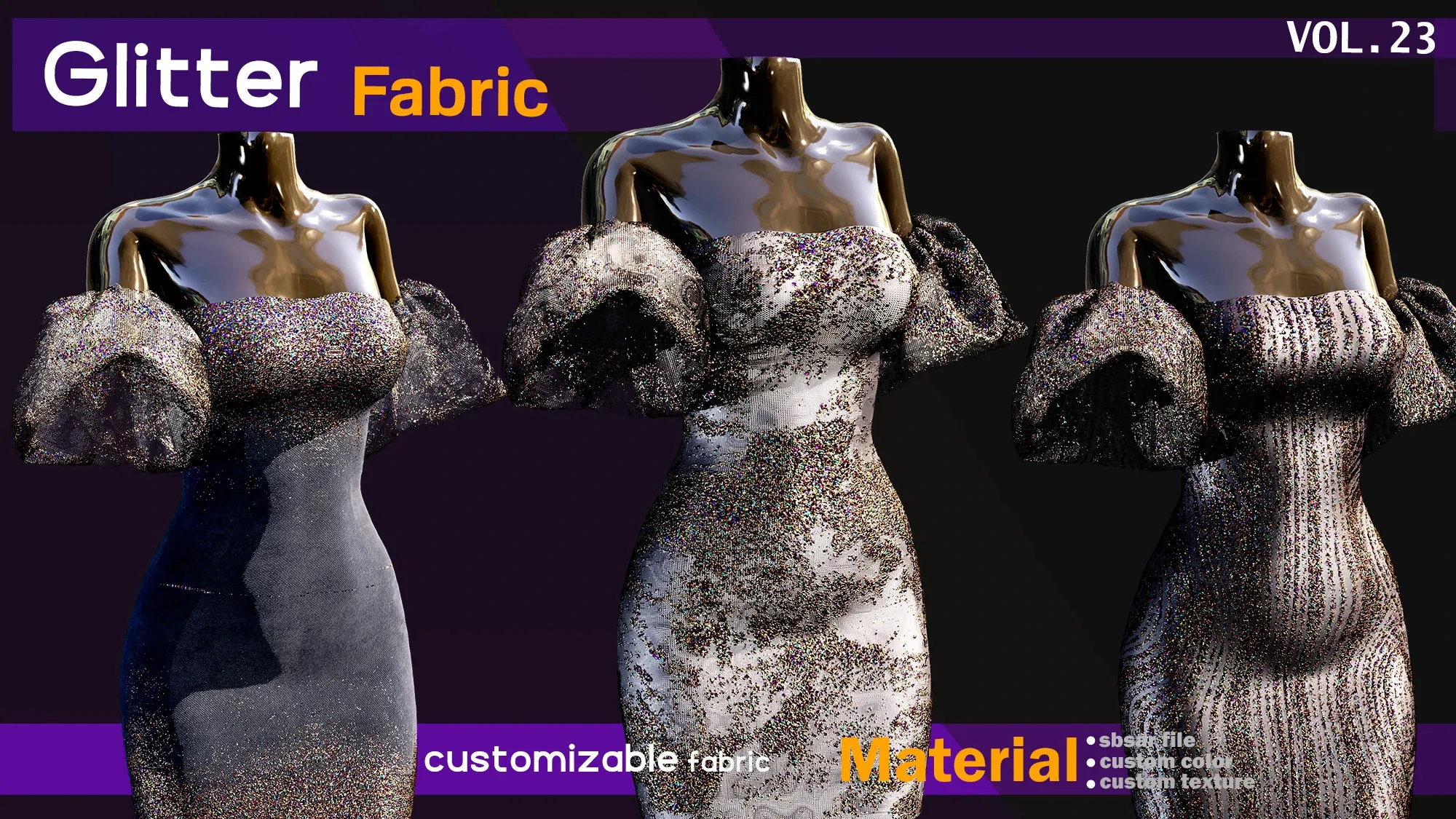 procedural Glitter fabric Material -SBSAR -custom fabric -VOL 23