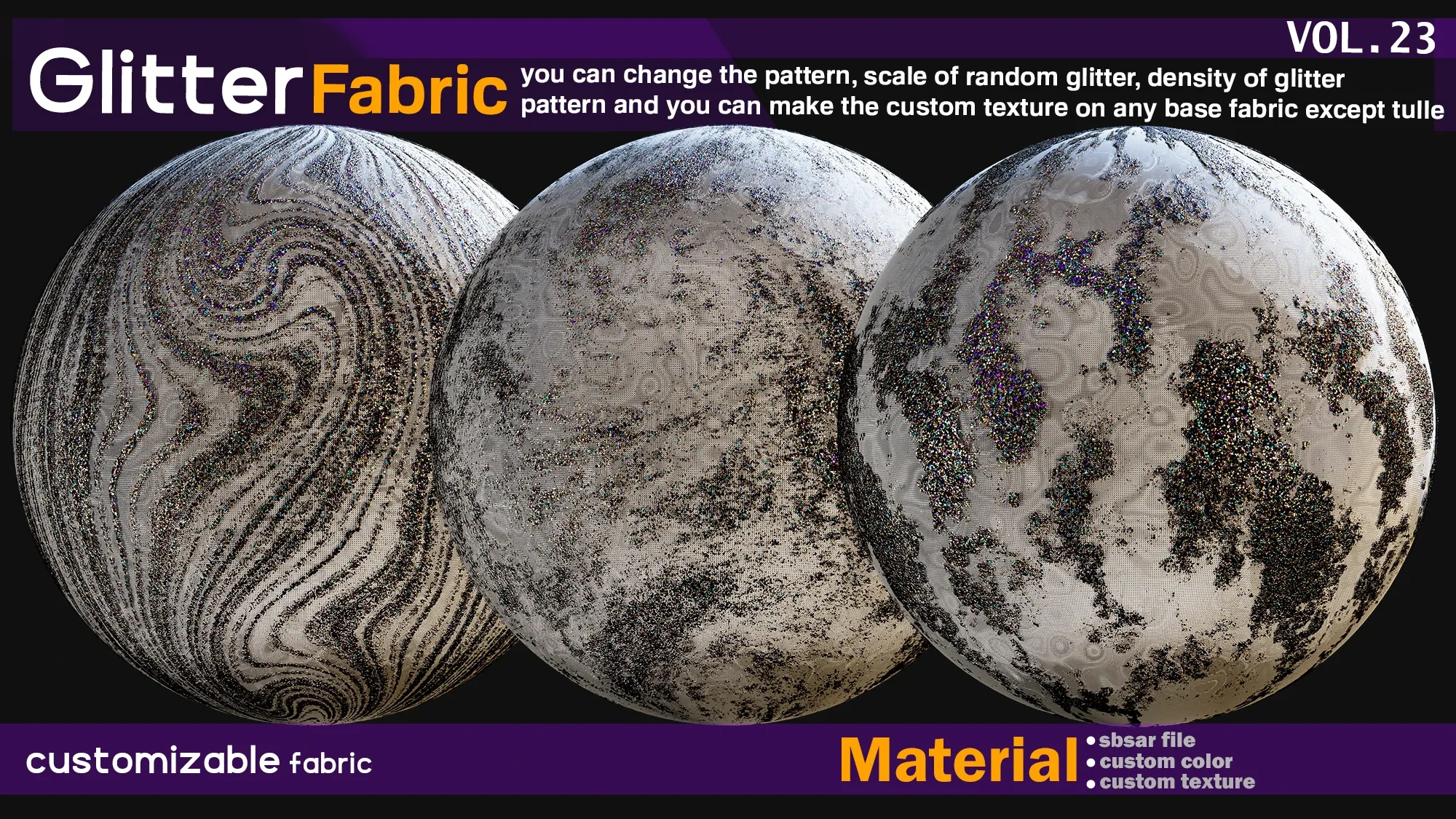 procedural Glitter fabric Material -SBSAR -custom fabric -VOL 23