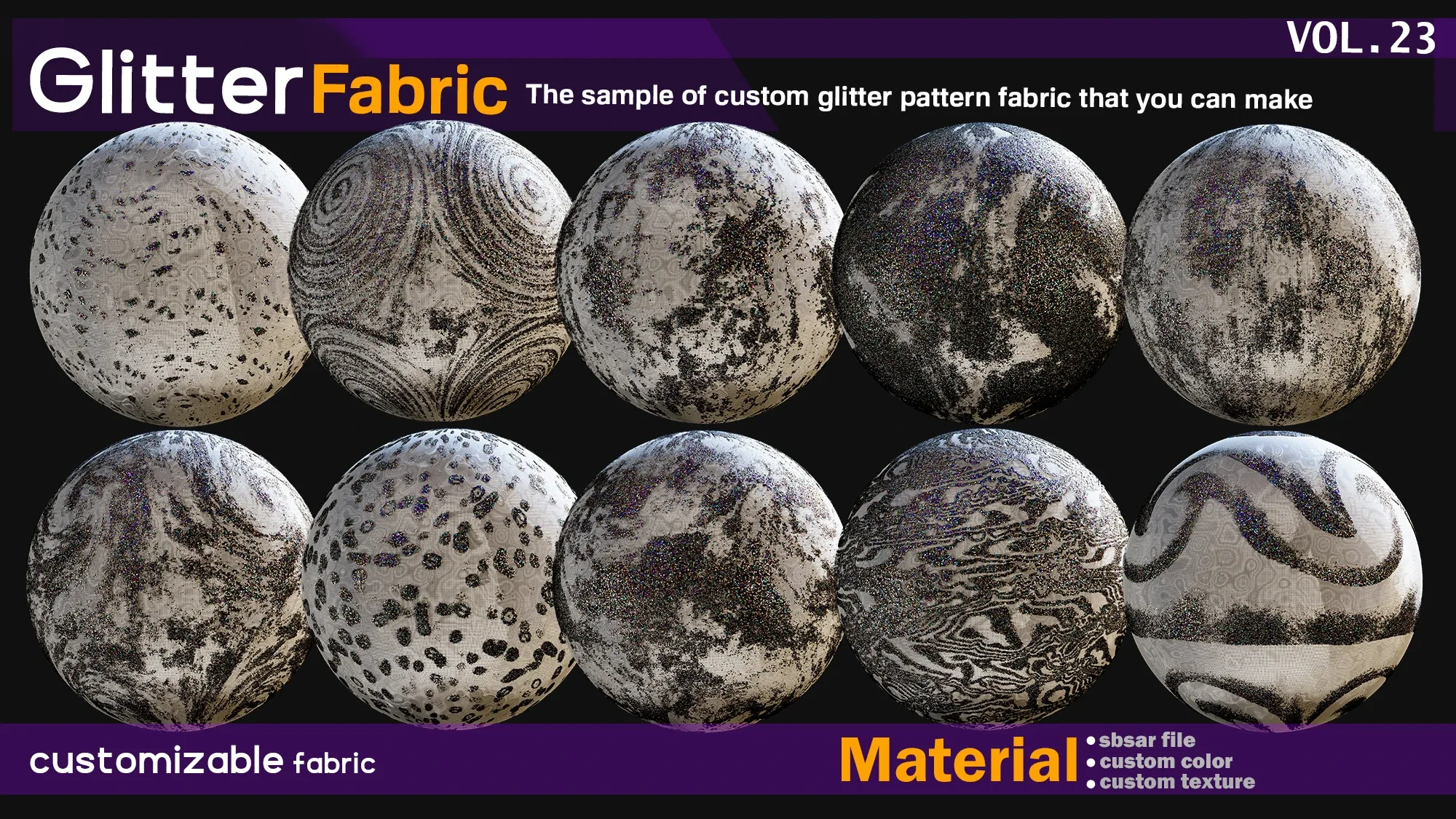 procedural Glitter fabric Material -SBSAR -custom fabric -VOL 23