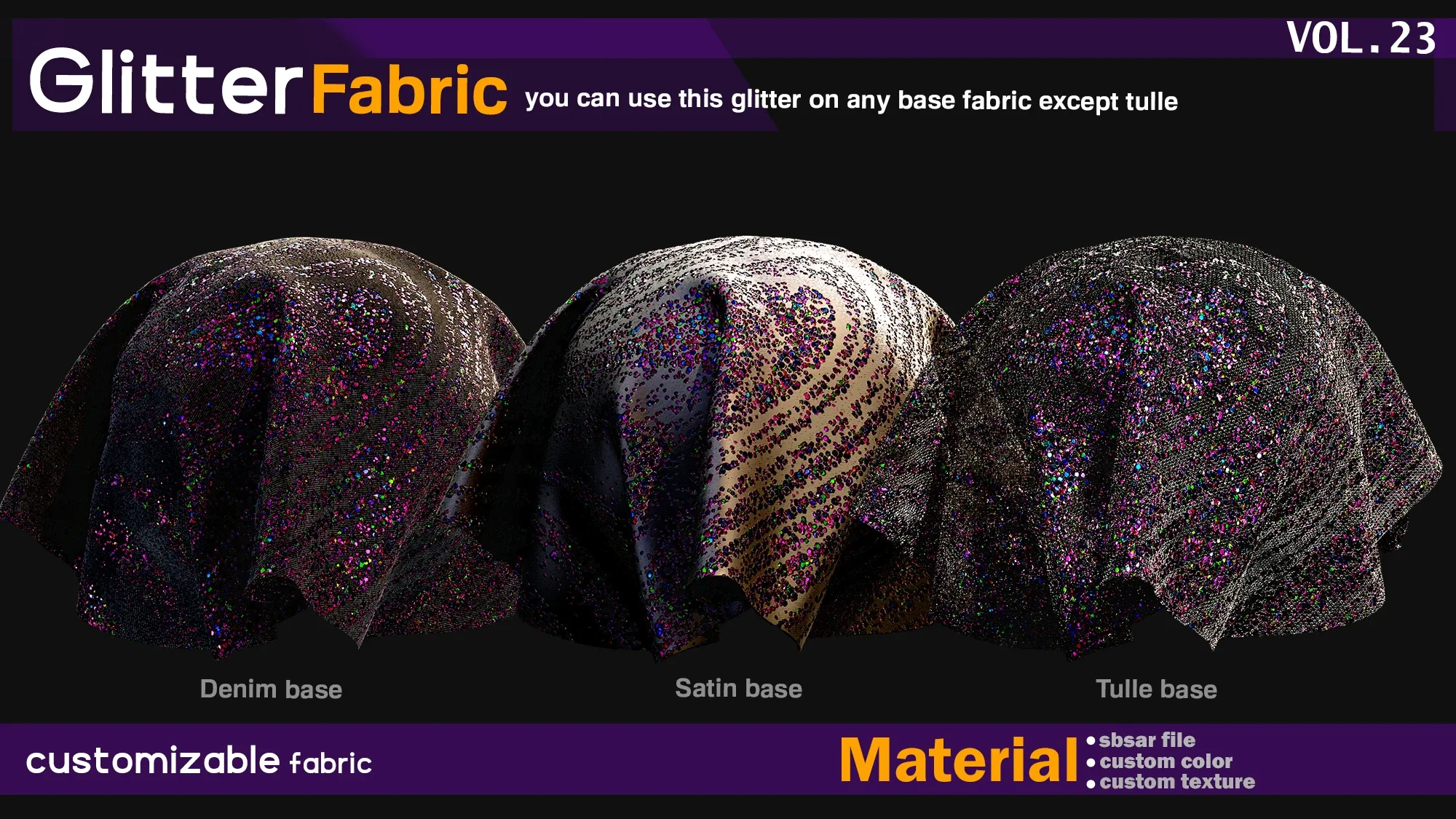 procedural Glitter fabric Material -SBSAR -custom fabric -VOL 23