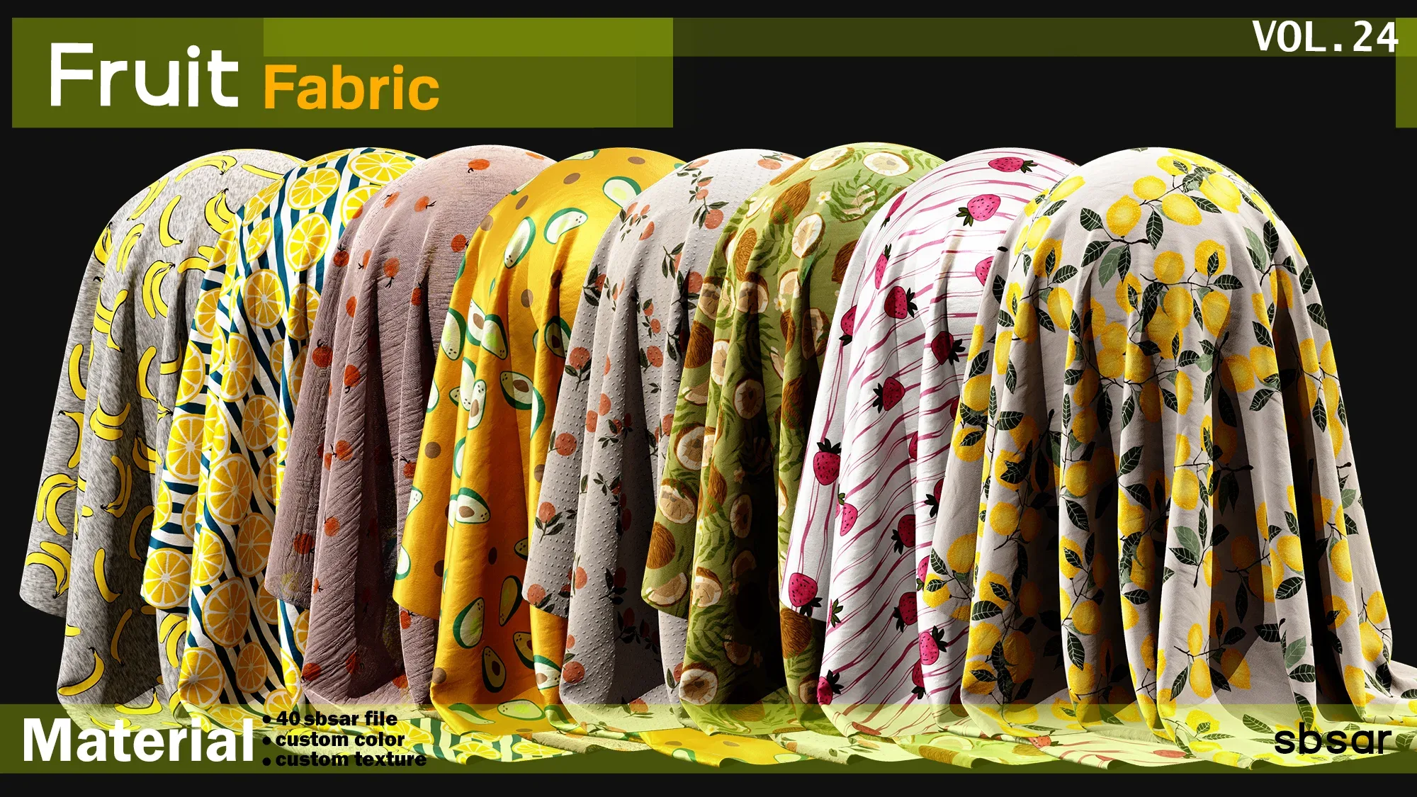 fruit fabric(summer fabric) Material -SBSAR -custom color -custom fabric -VOL 24