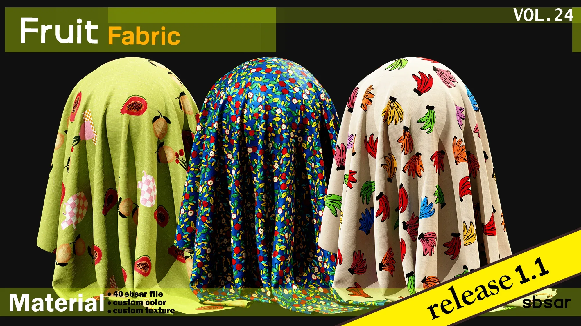 fruit fabric(summer fabric) Material -SBSAR -custom color -custom fabric -VOL 24