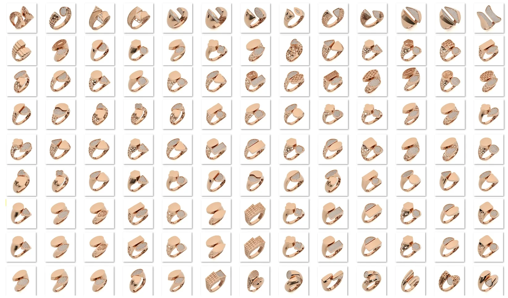 124 Bi Head Diamond Rings