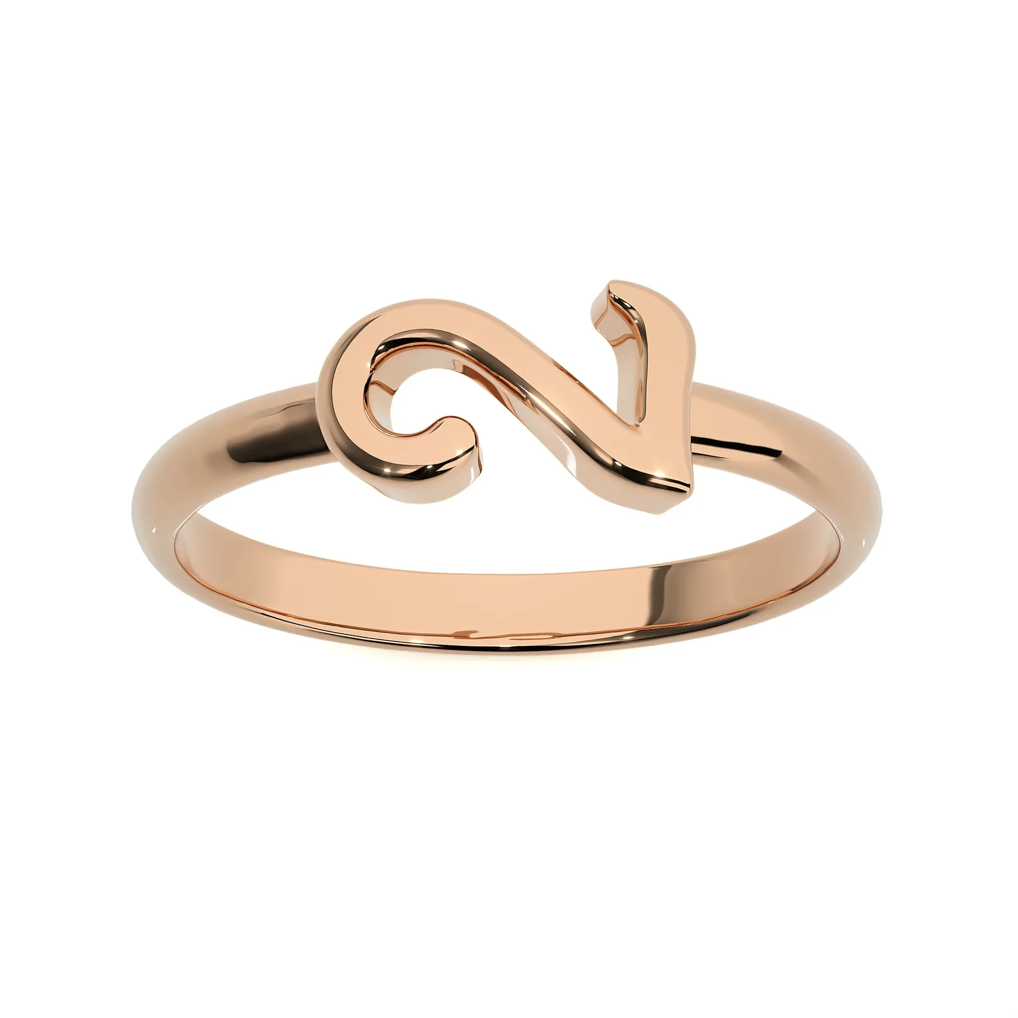 0 to 9 Plain Gold Numbers Ring Pack