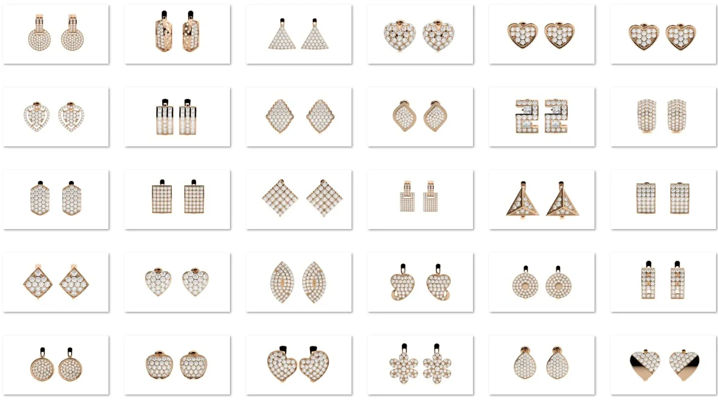 80 Diamond Head Earrings Pack