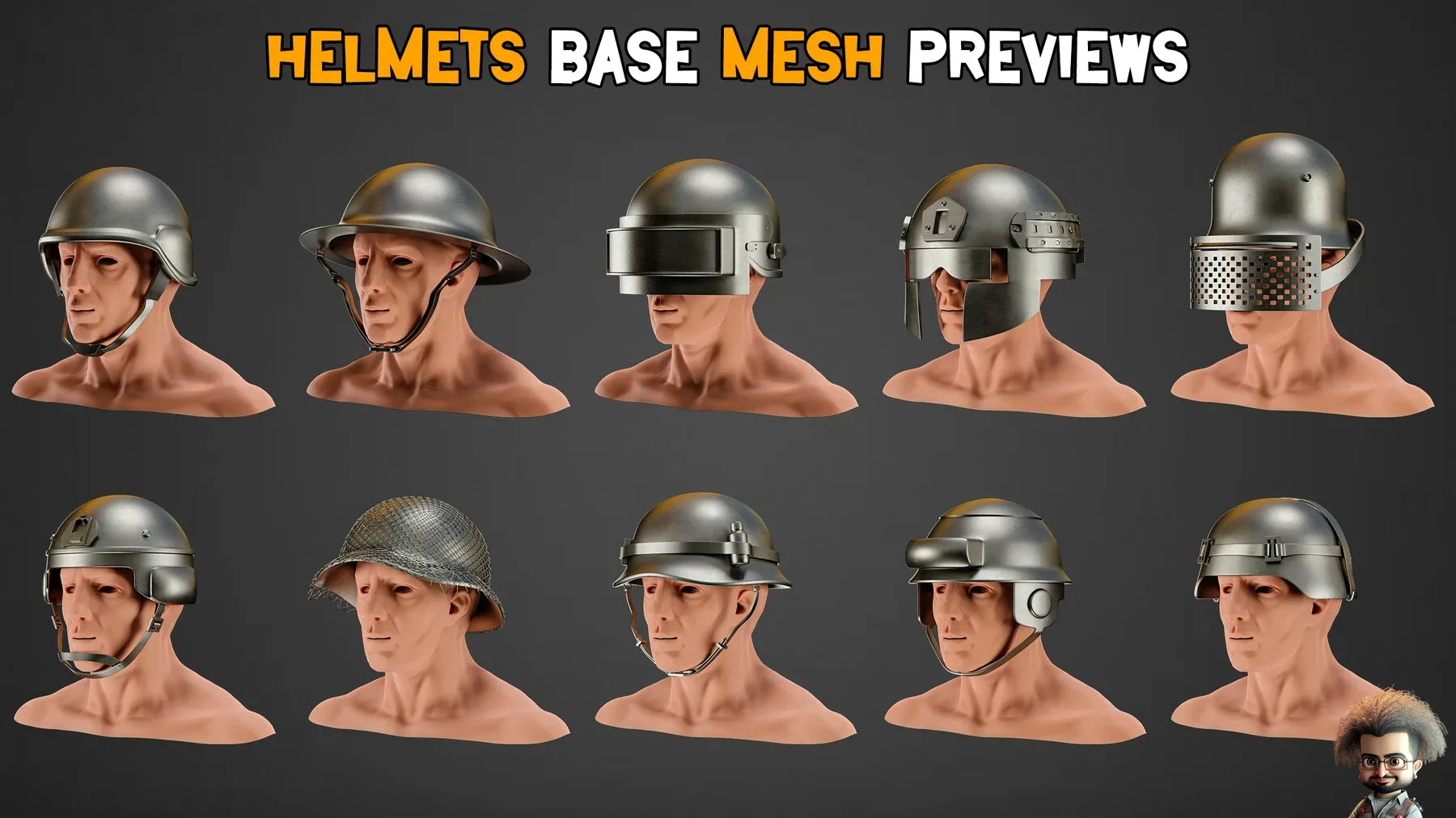 30 Military Helmet Base Mesh – Vol 04