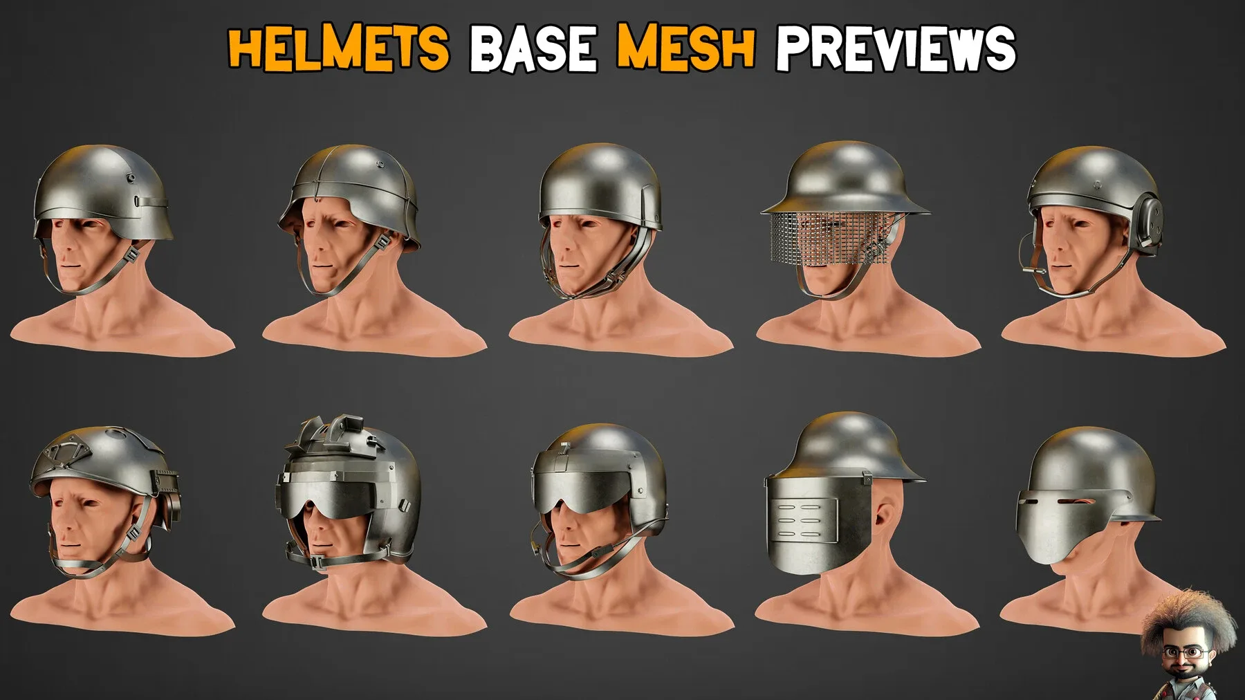 30 Military Helmet Base Mesh – Vol 04