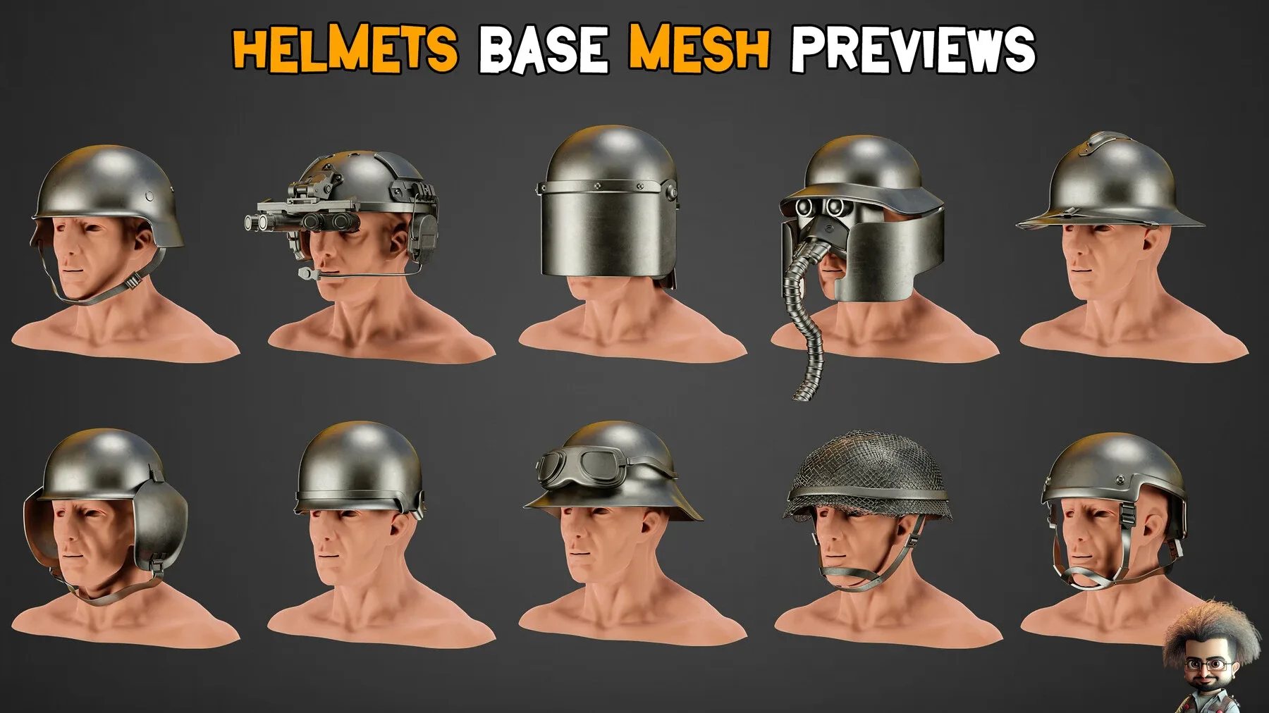 30 Military Helmet Base Mesh – Vol 04