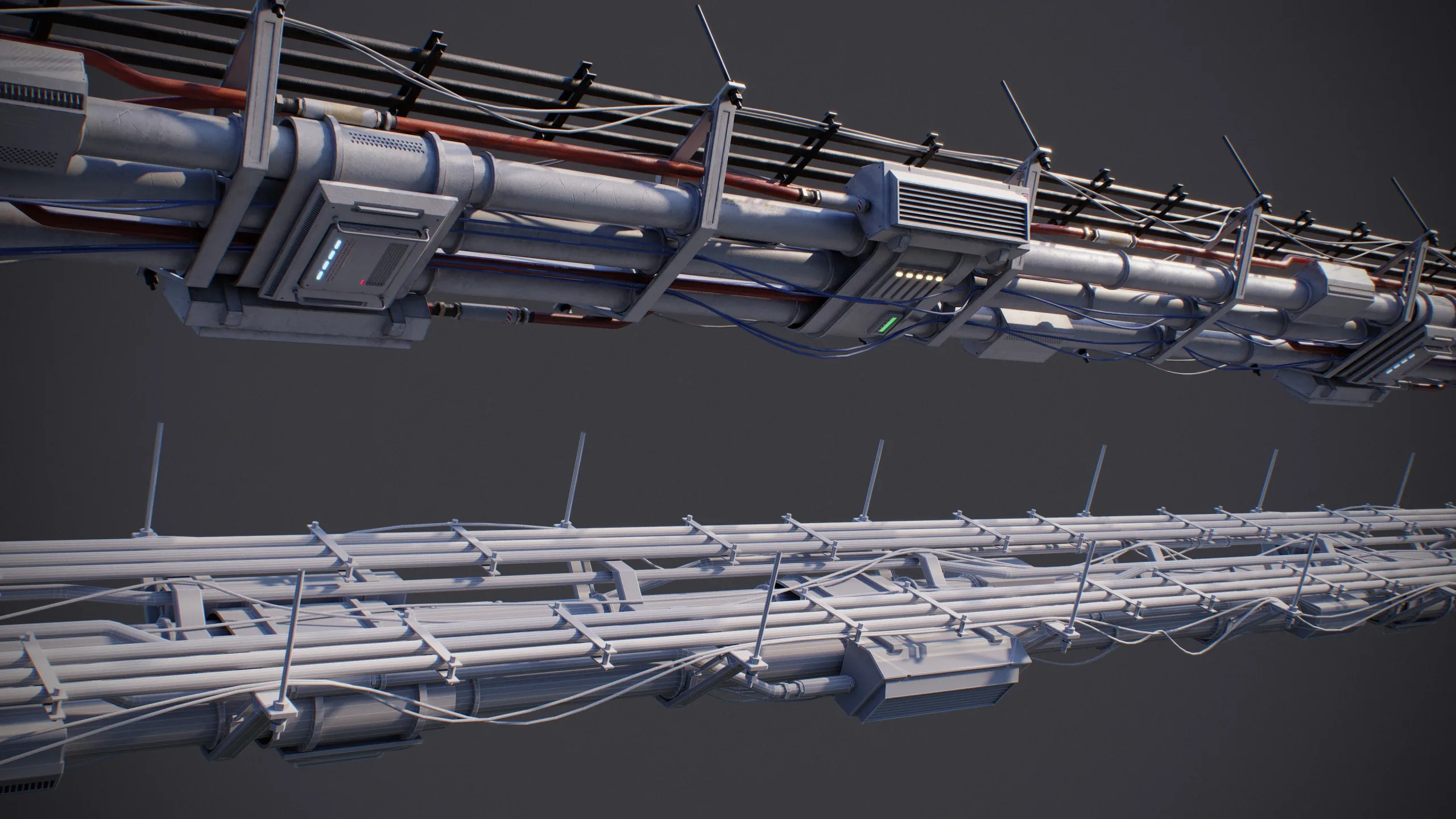 Sci-Fi Tubes Cables Pipe Kit Vol 02-PBR