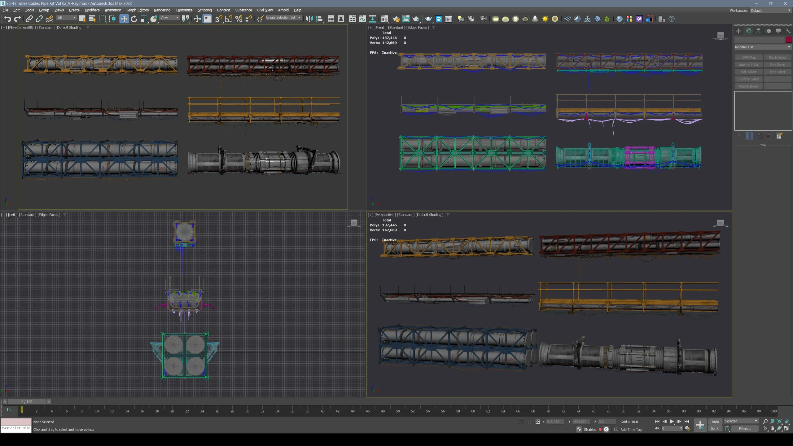 Sci-Fi Tubes Cables Pipe Kit Vol 02-PBR