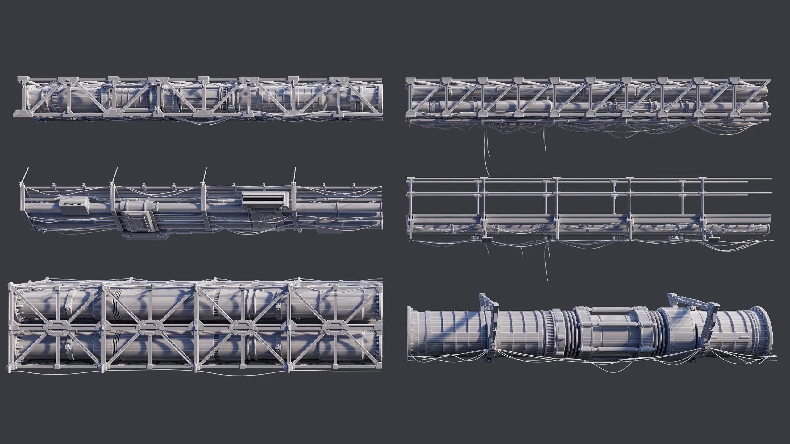 Sci-Fi Tubes Cables Pipe Kit Vol 02-PBR