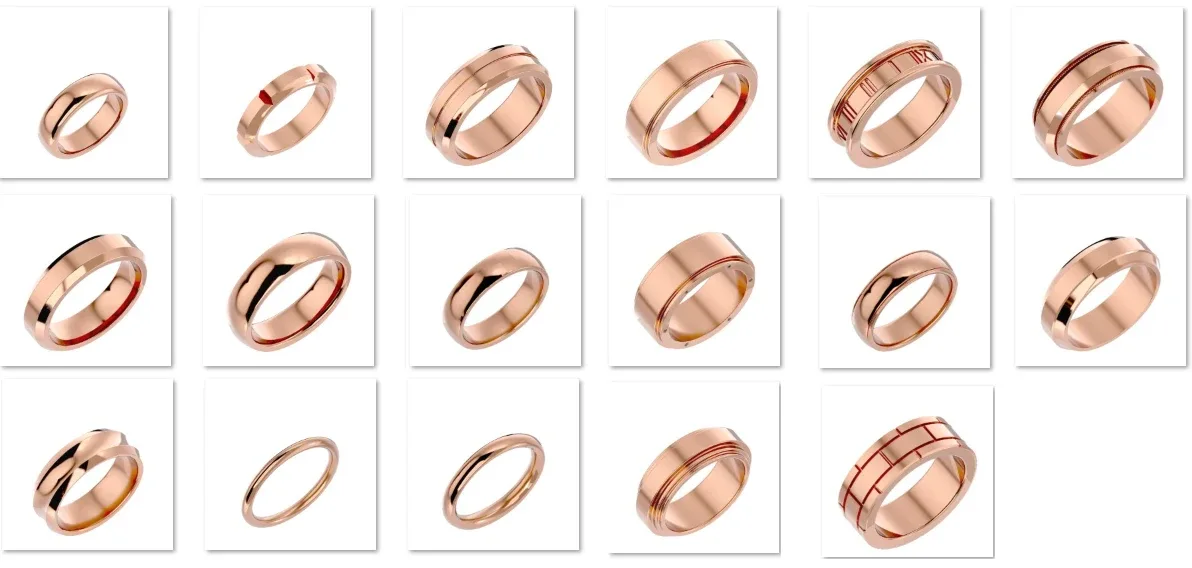 18 Plain Gold Band Pack