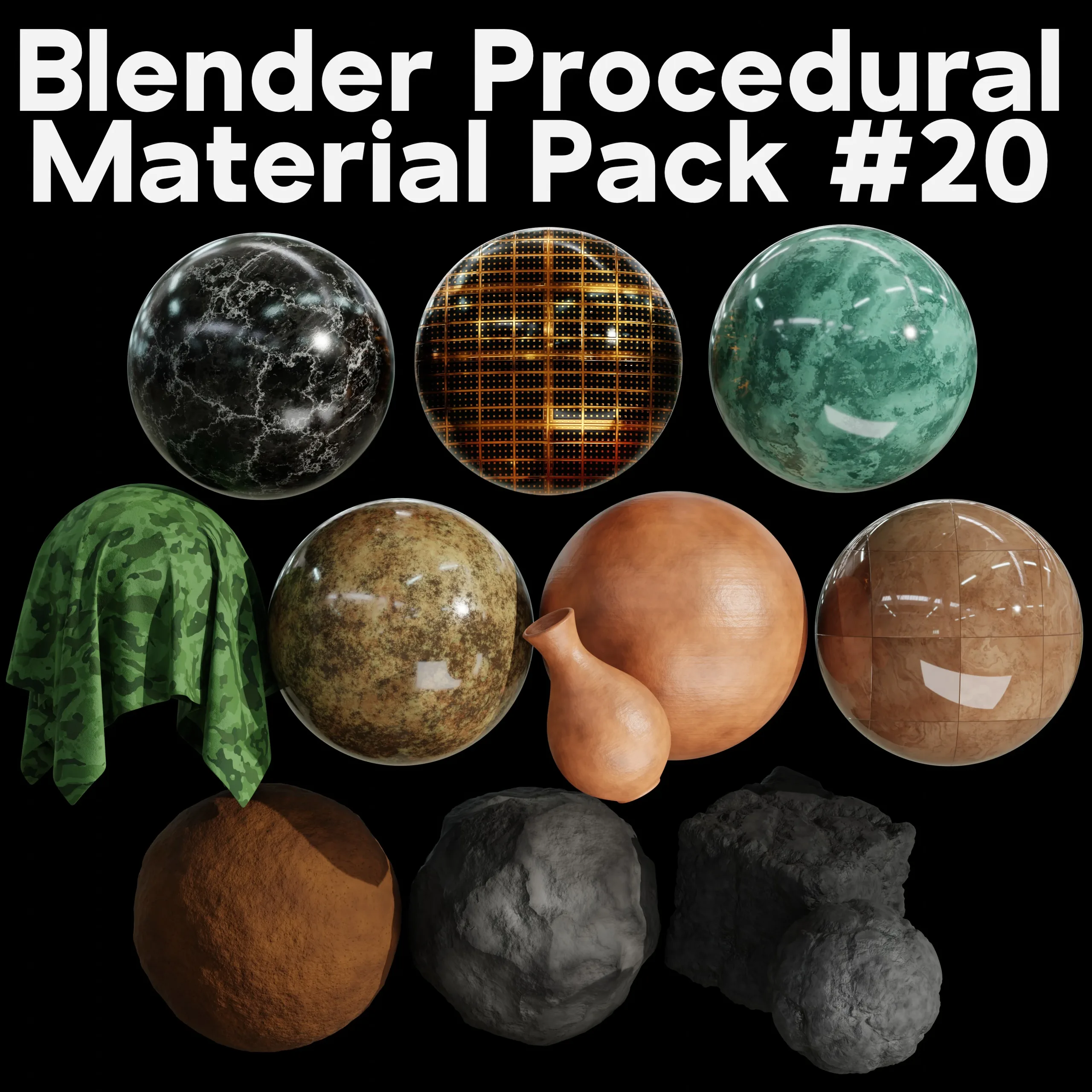 Blender Procedural Material Pack #20
