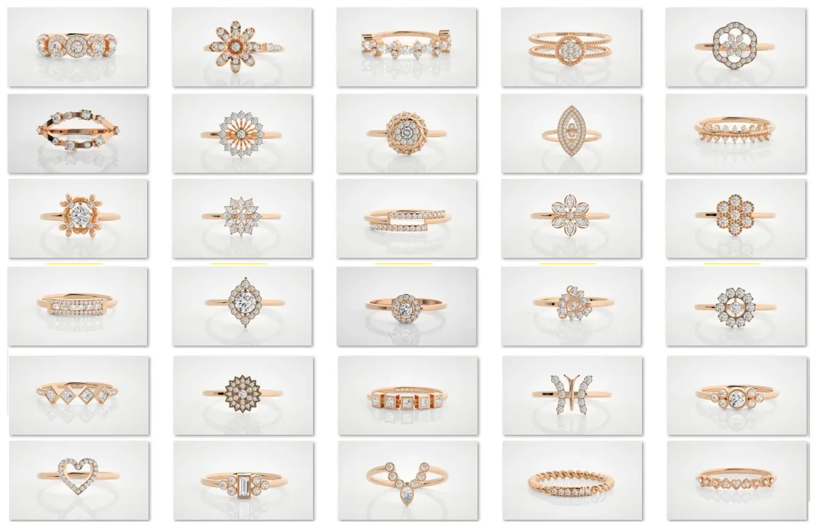 100 Light Weight Diamond Rings Pack