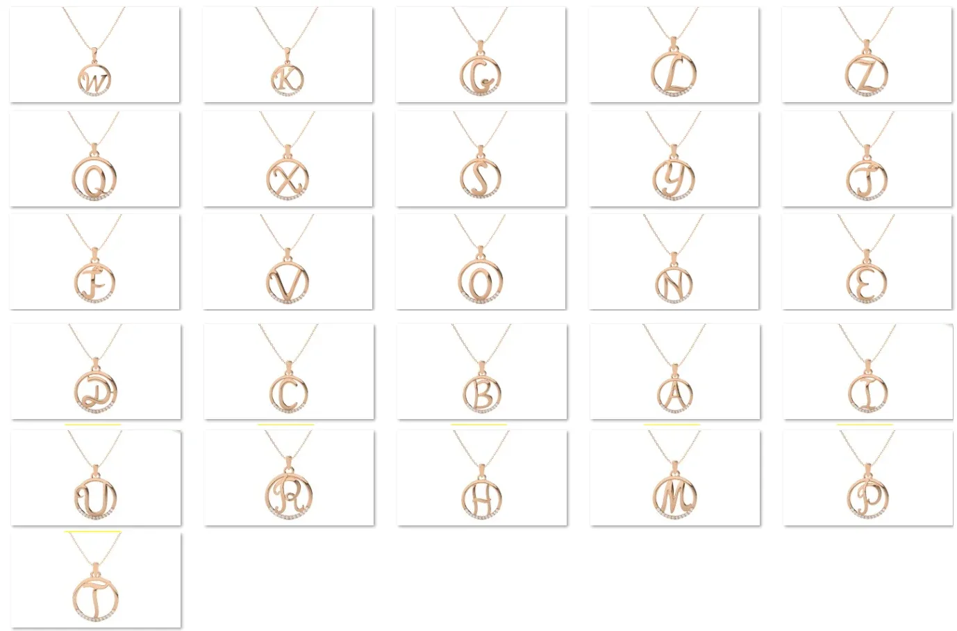 26 Alphabet Pendant Necklace