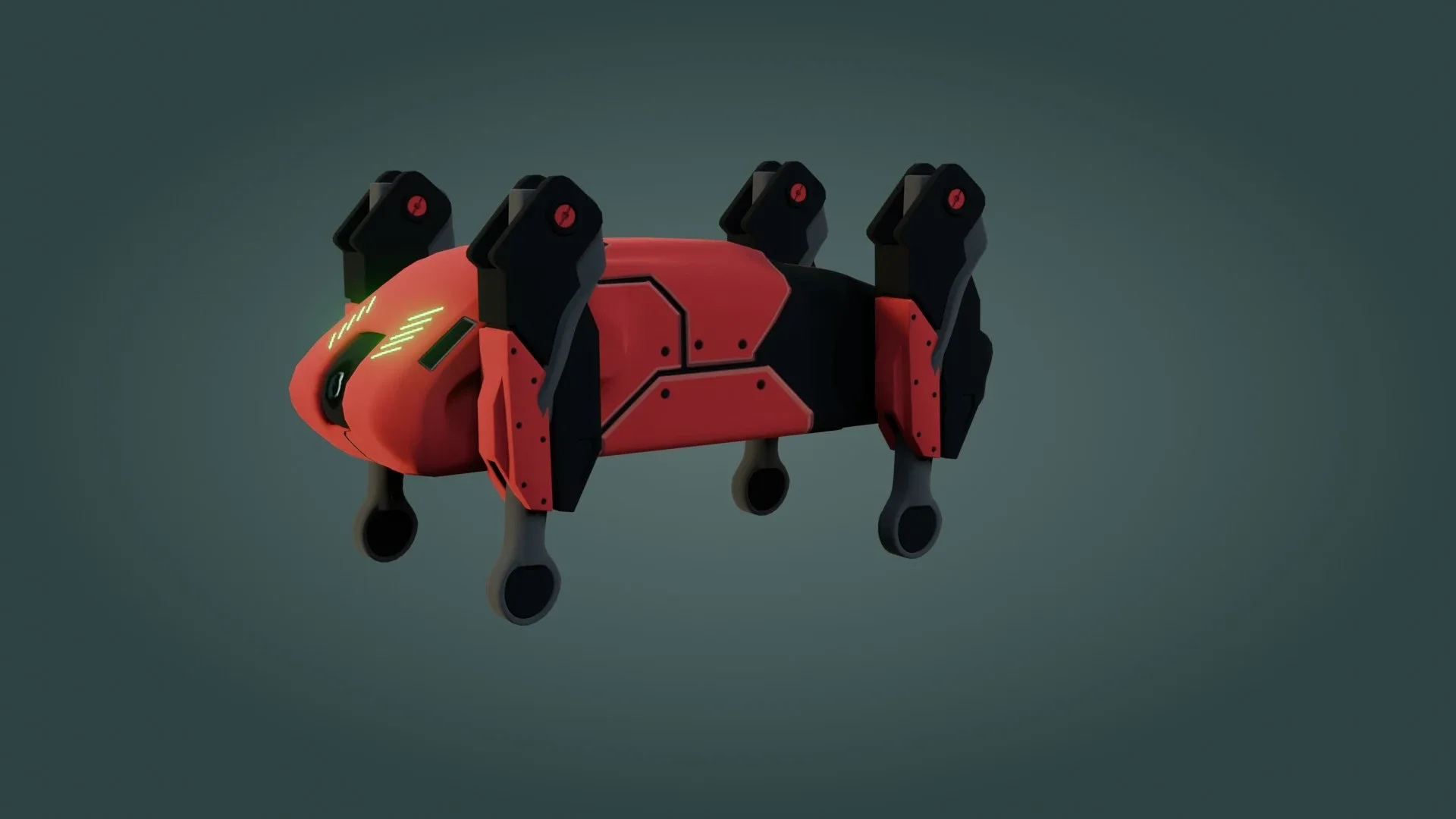 Sci-Fi Robot Dog - Low Poly - Game Ready - PBR