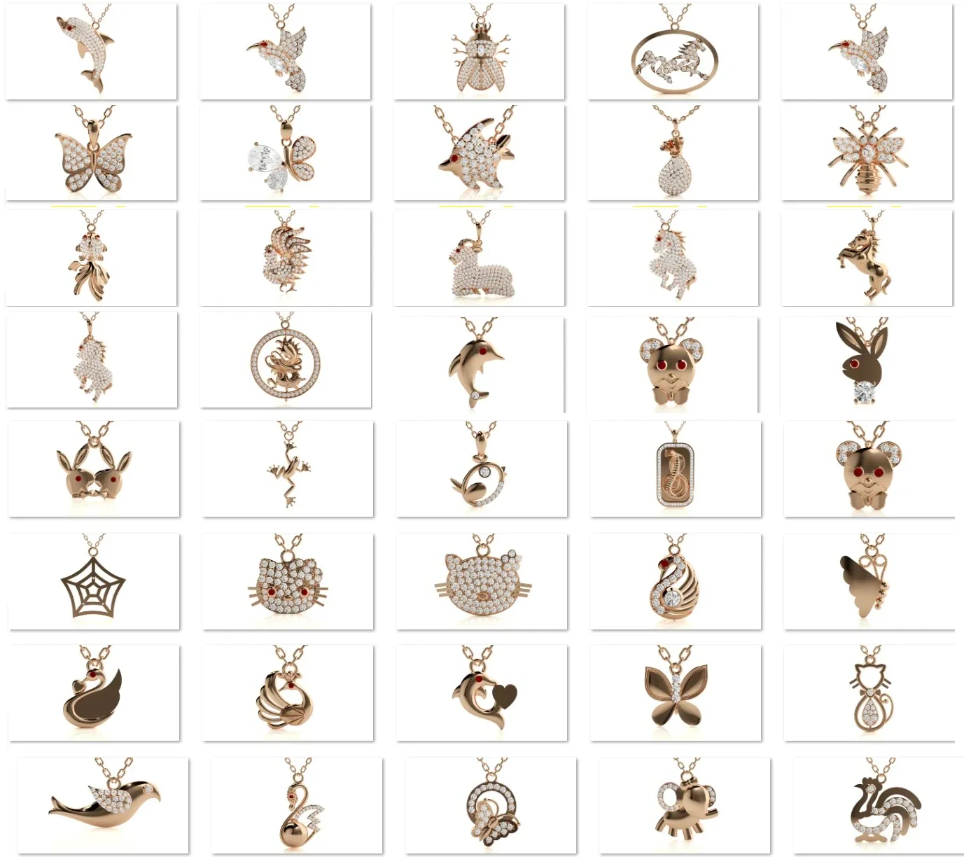 42 Animal Pendant Necklace Pack