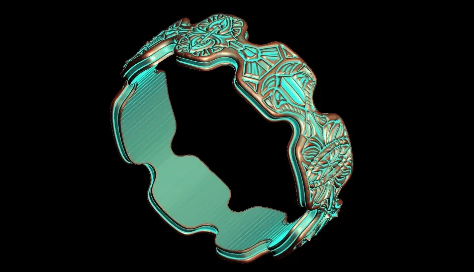 Geometric Engraved Ring