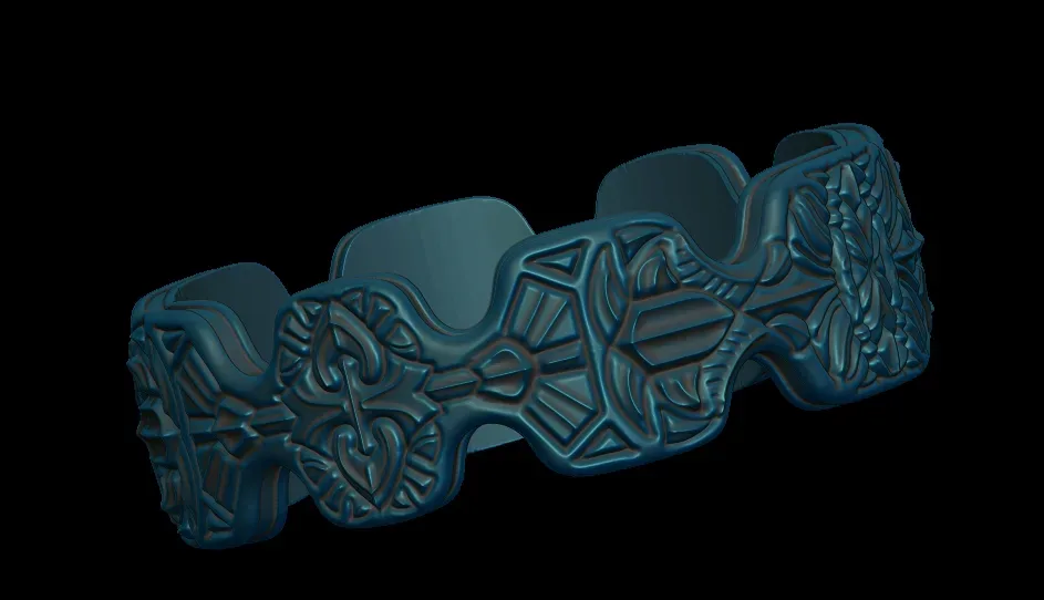 Geometric Engraved Ring