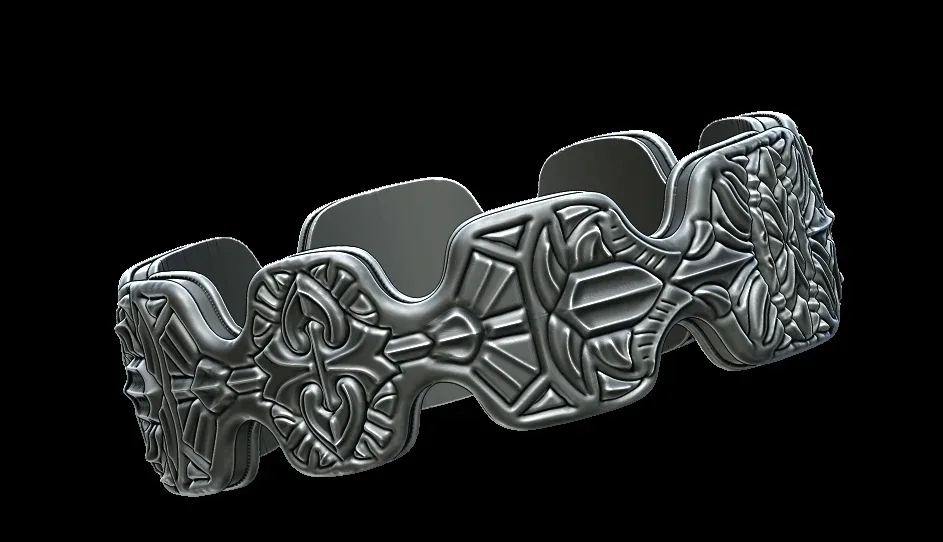 Geometric Engraved Ring