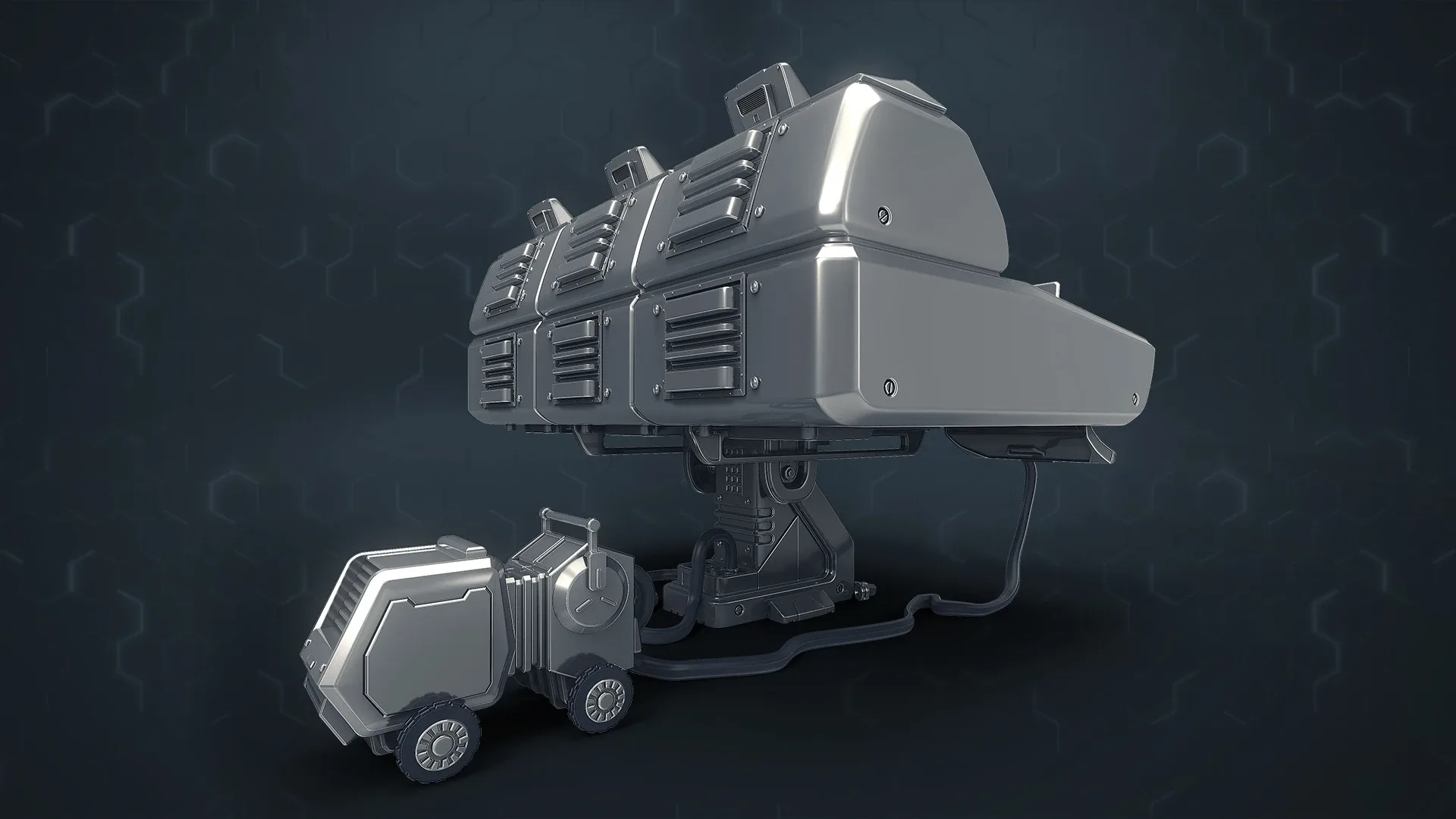 3D Central Computer Control Terminal with Portable Generator