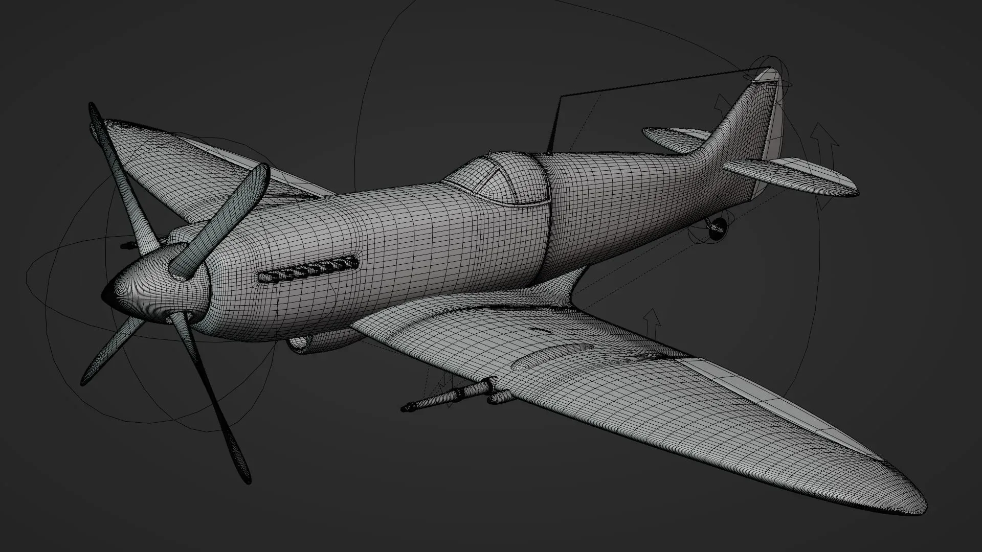 Supermarine Spitfire - Blender 3D Model (Rigged & Texture Baked)