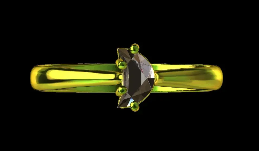 Calf Diamond Solitaire Ring 3D print model