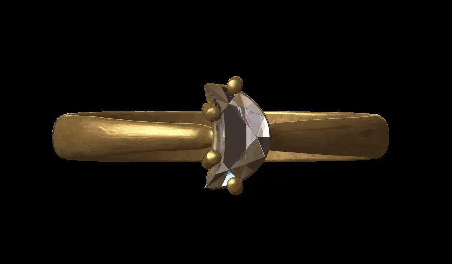 Calf Diamond Solitaire Ring 3D print model