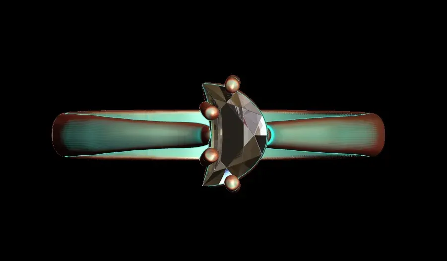Calf Diamond Solitaire Ring 3D print model