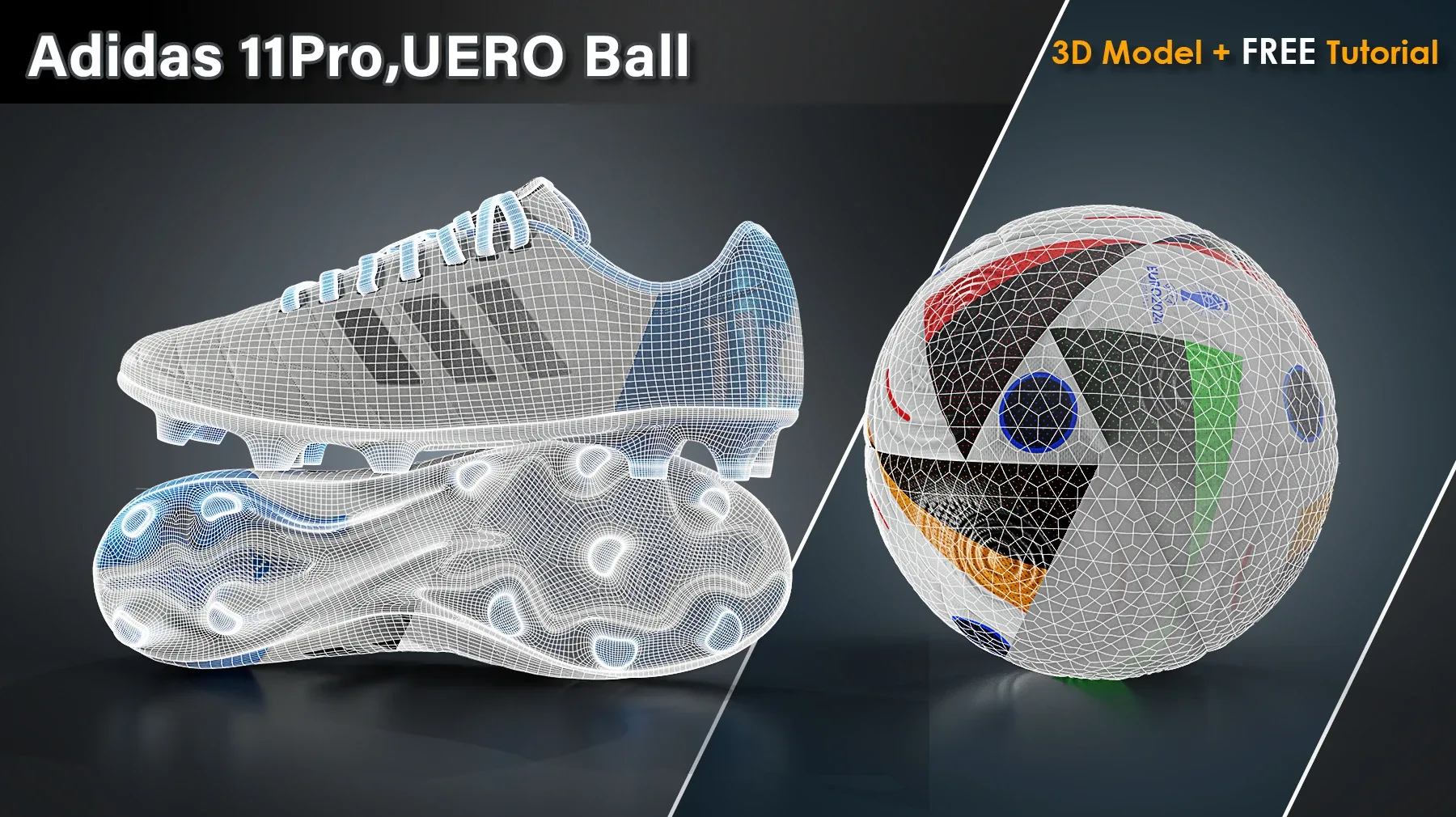 Adidas 11Pro+UERO Ball / 3D Model+ FREE Tutorial