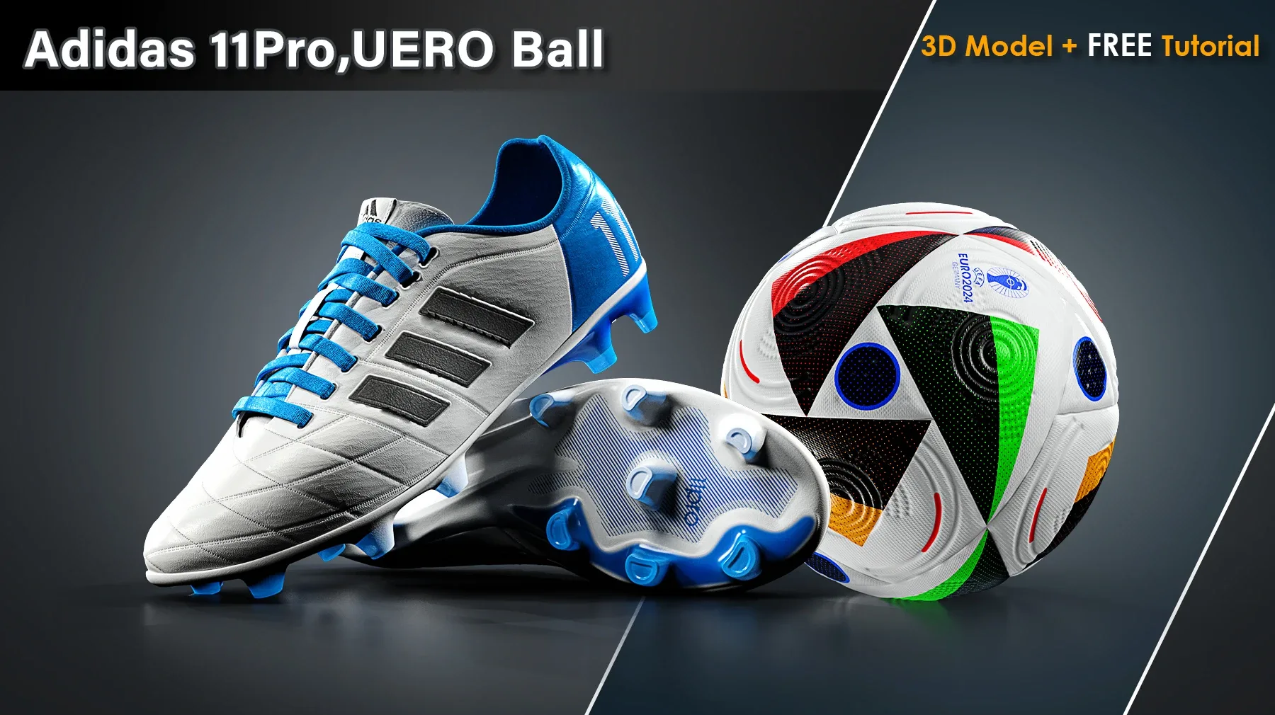 Adidas 11Pro+UERO Ball / 3D Model+ FREE Tutorial