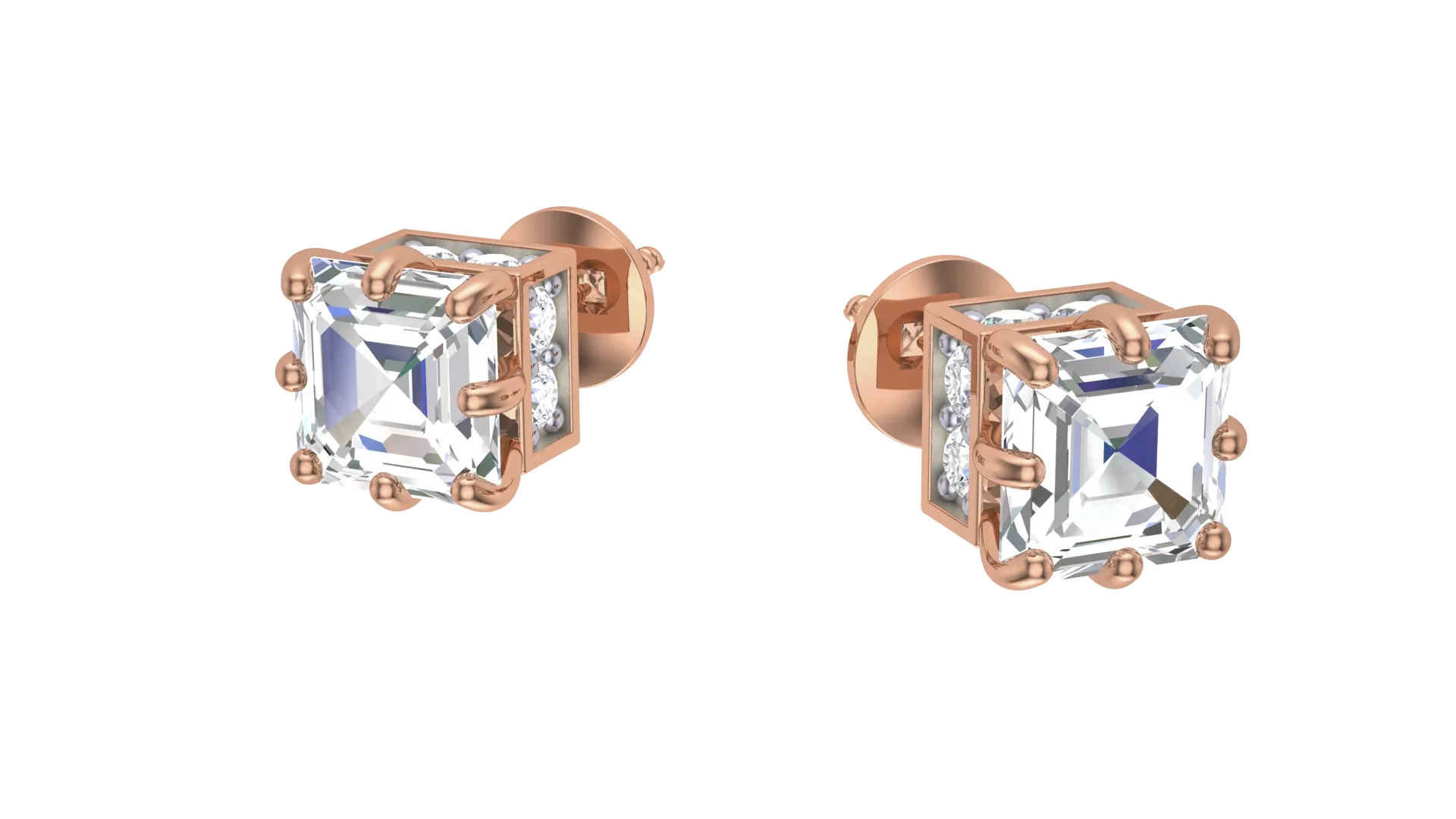 10 Diamond Stud Earrings Pack