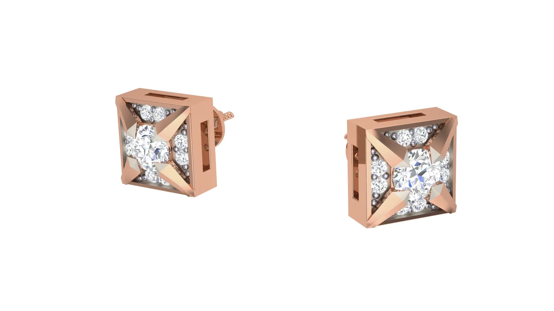 10 Diamond Stud Earrings Pack