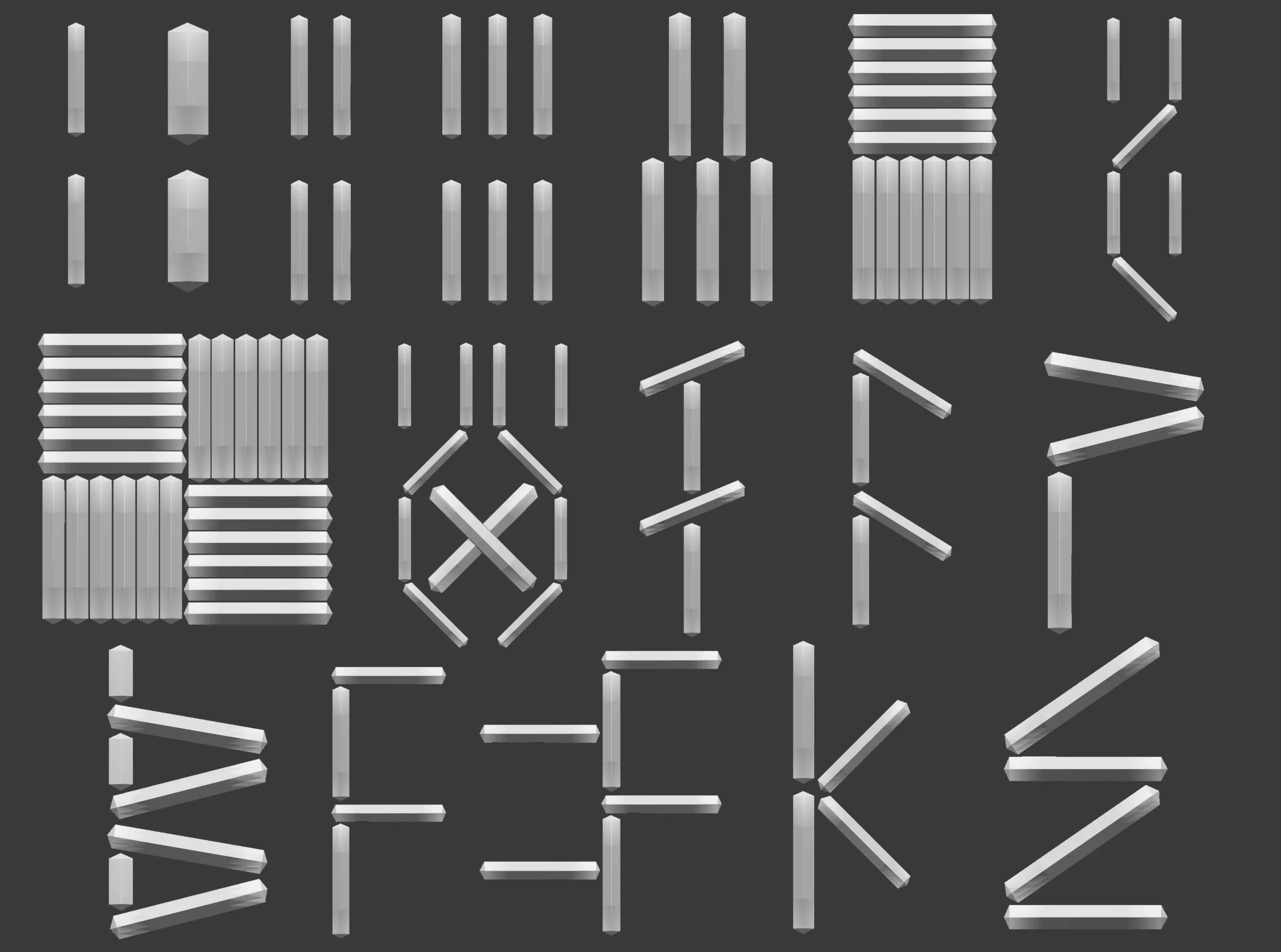 70 Low poly stitch, sewing seams ornament IMM and IMM curve brushes for Zbrush.