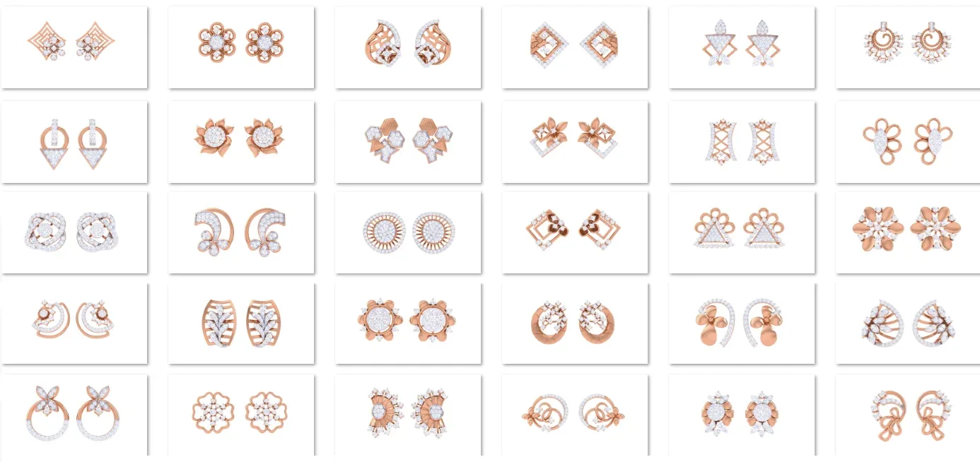 100 Diamond Studs Earrings Pack
