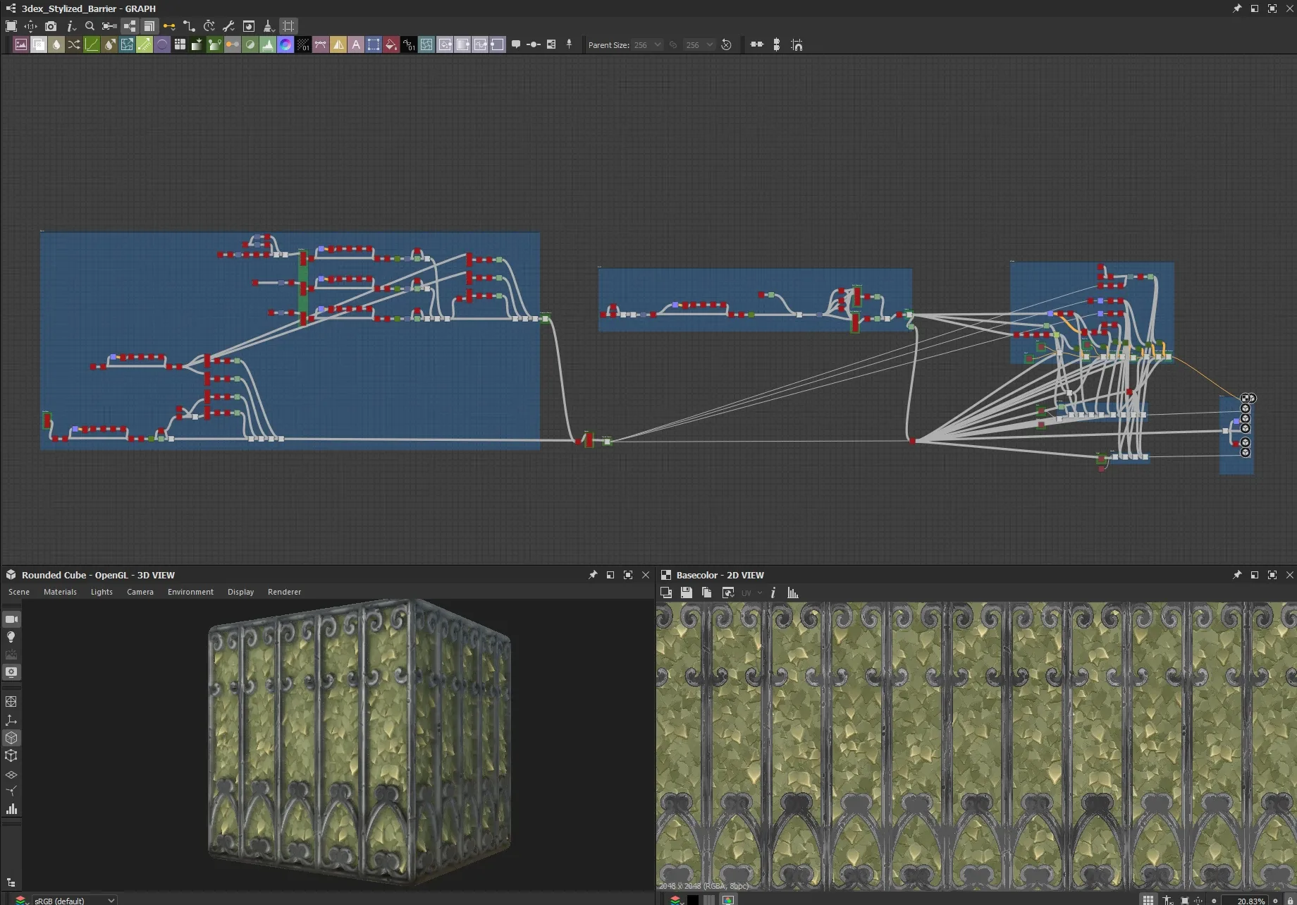 Stylized Metal Barrier - Substance 3D Designer