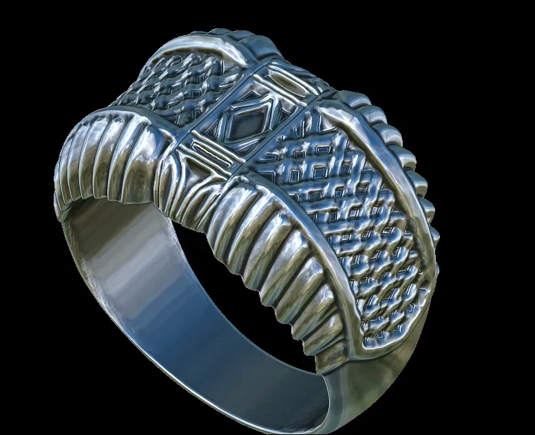 Criss Cross Textured Signet Ring