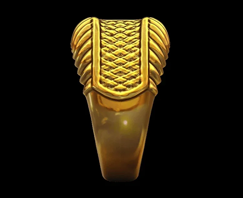 Criss Cross Textured Signet Ring