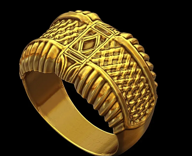 Criss Cross Textured Signet Ring