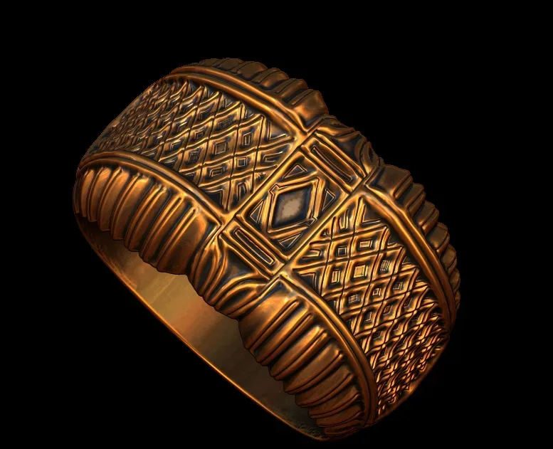 Criss Cross Textured Signet Ring